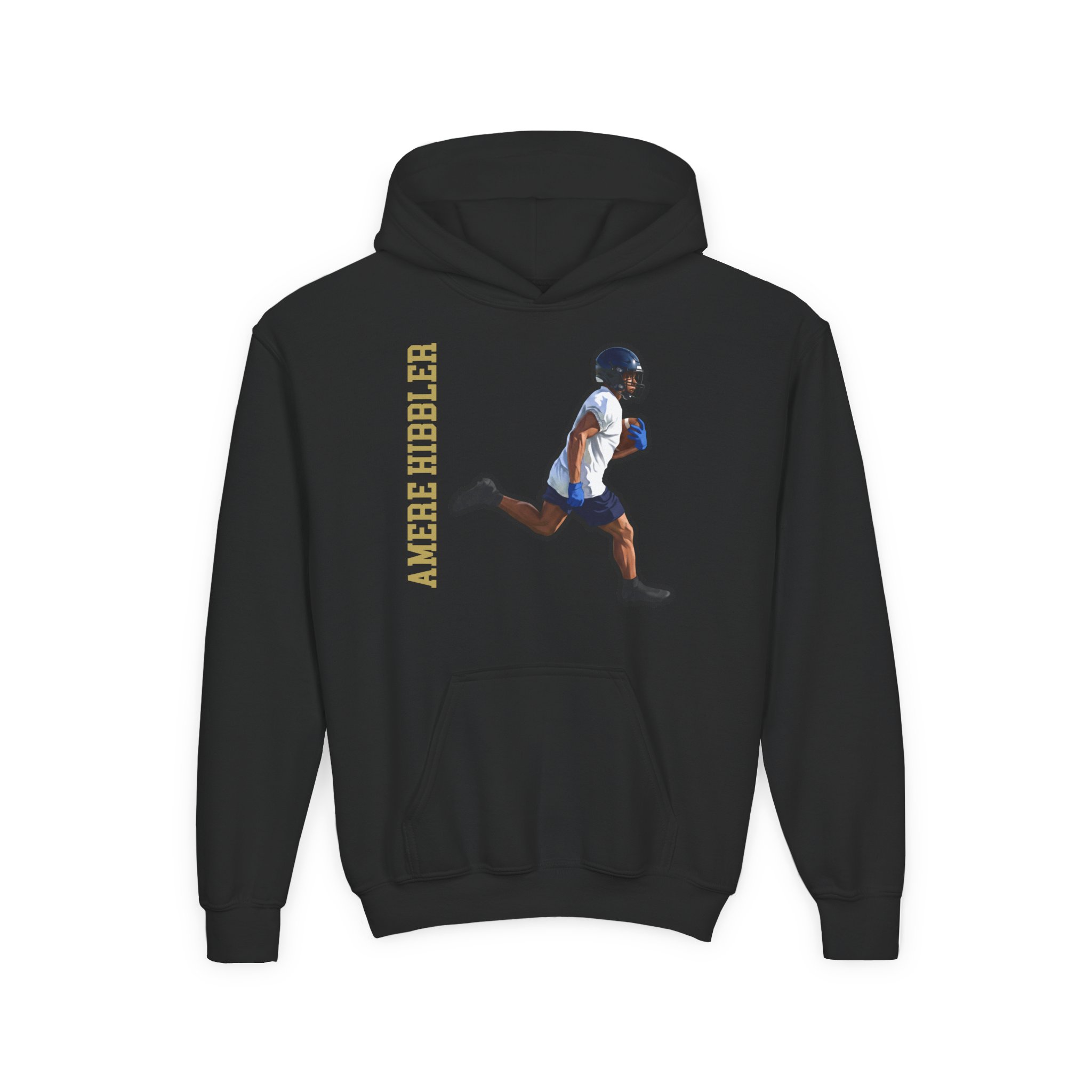 Youth Hoodie — character_name_vertical in Black