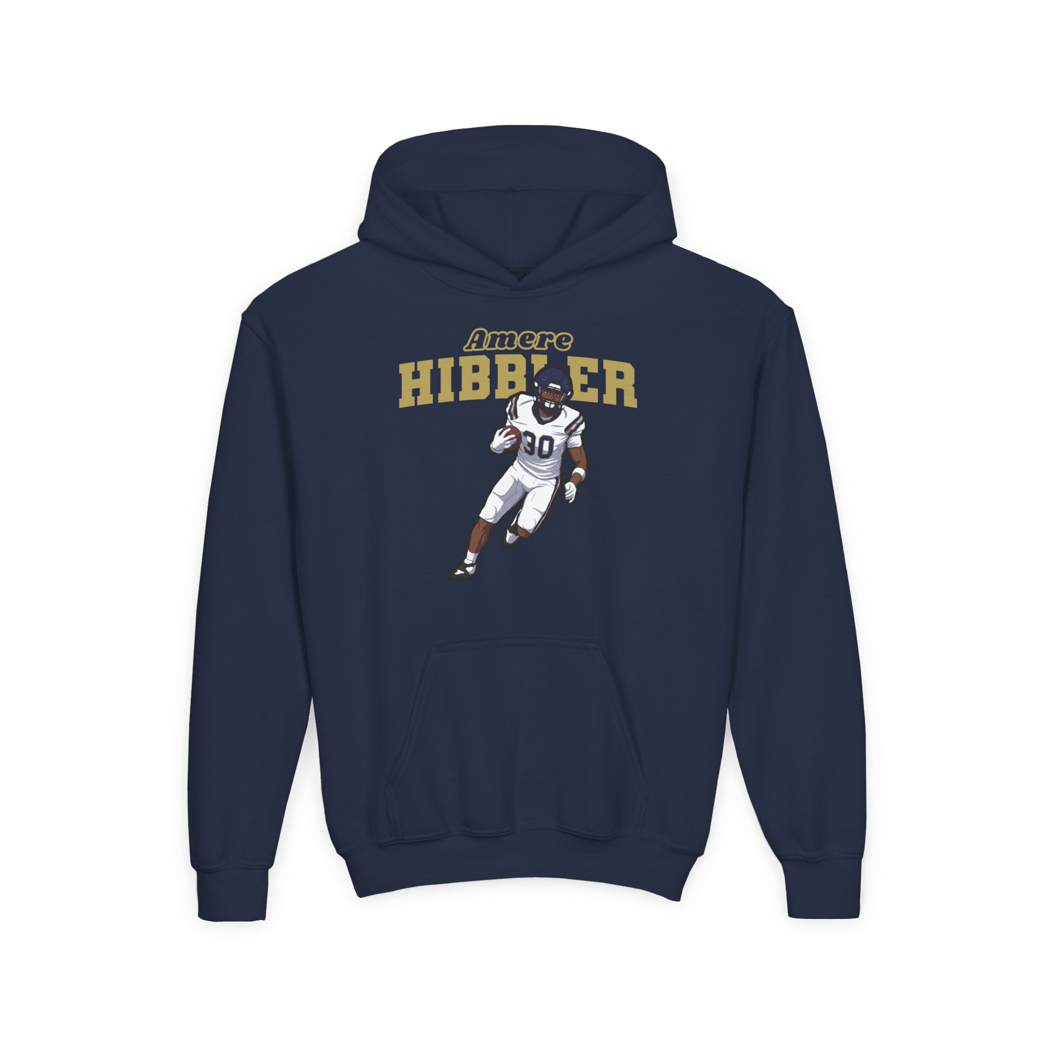 Youth Hoodie — character_name_arch in Navy