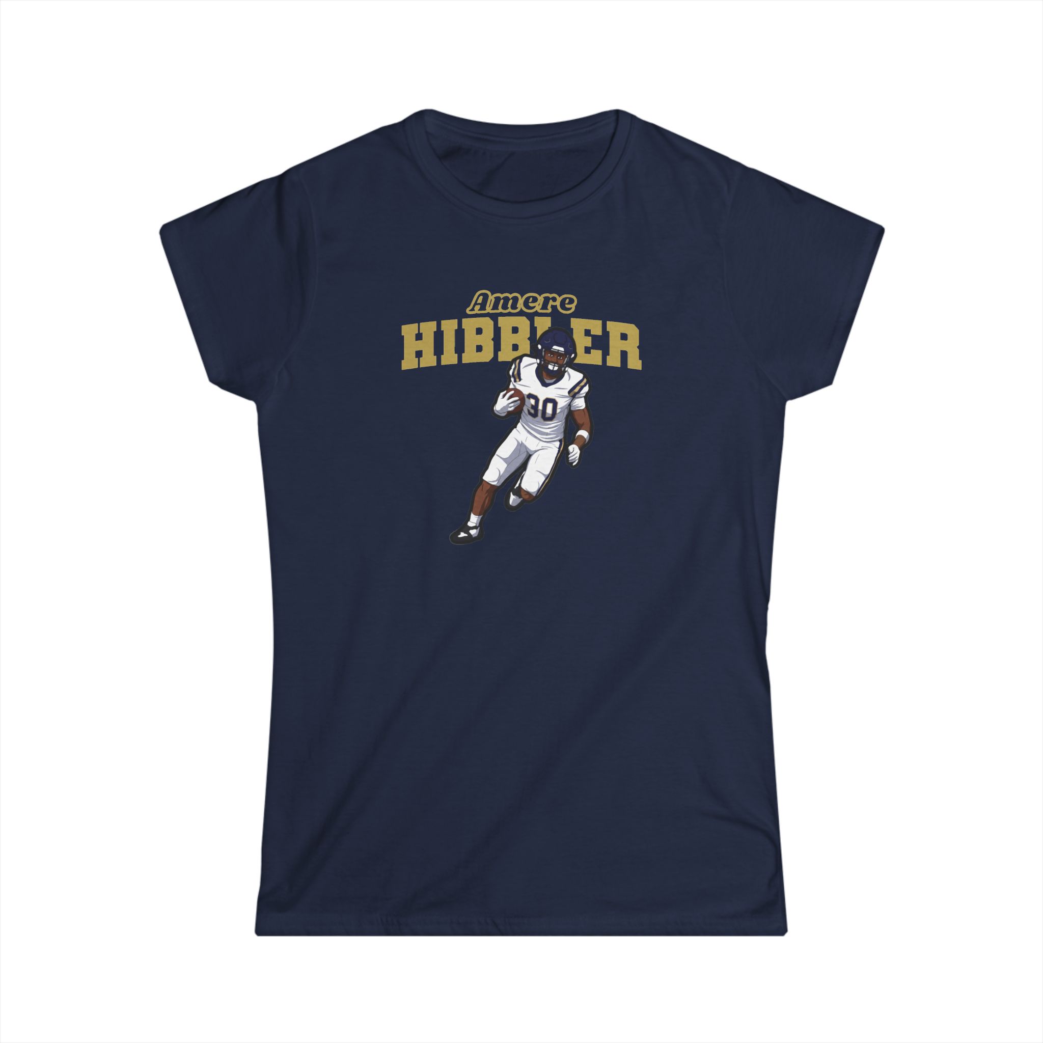 Women's Softstyle Tee — character_name_arch in Navy