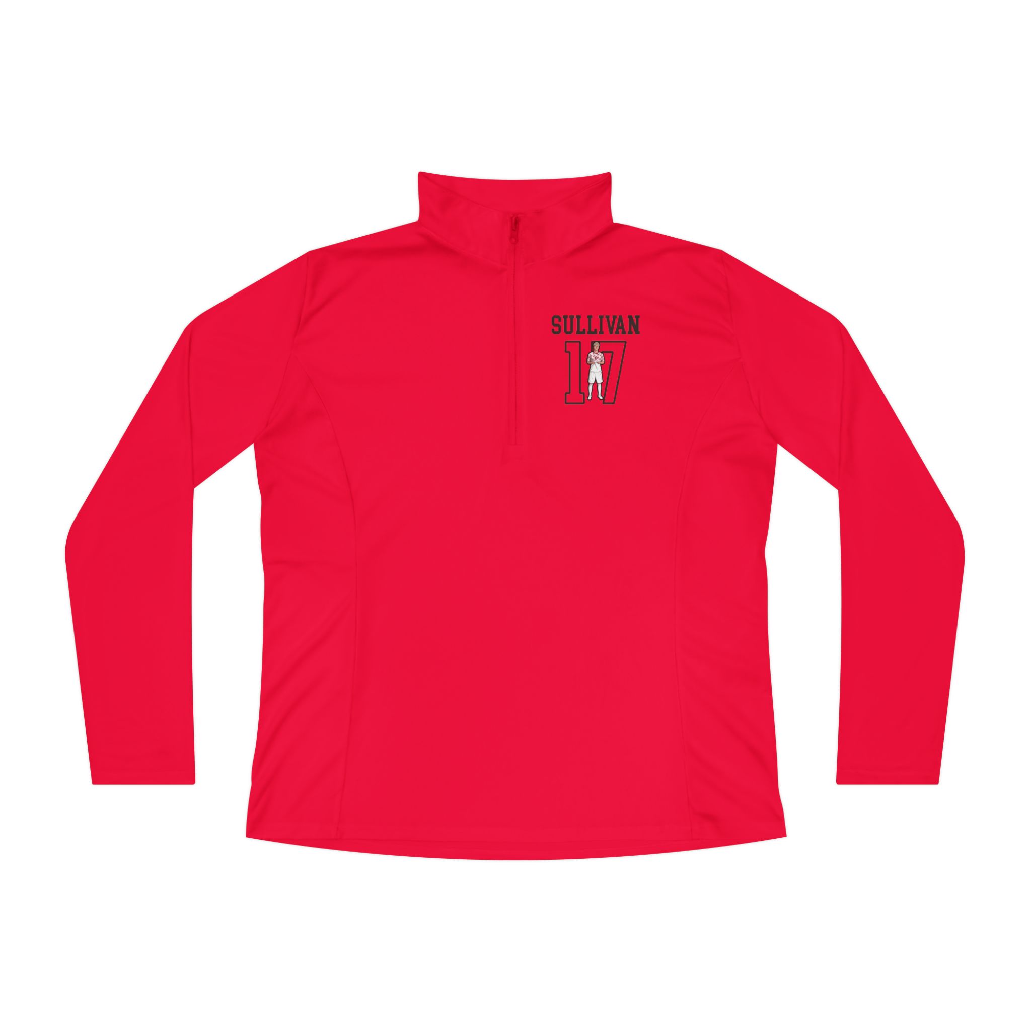 Women's Q-Zip Pullover — character_shirsey in Red