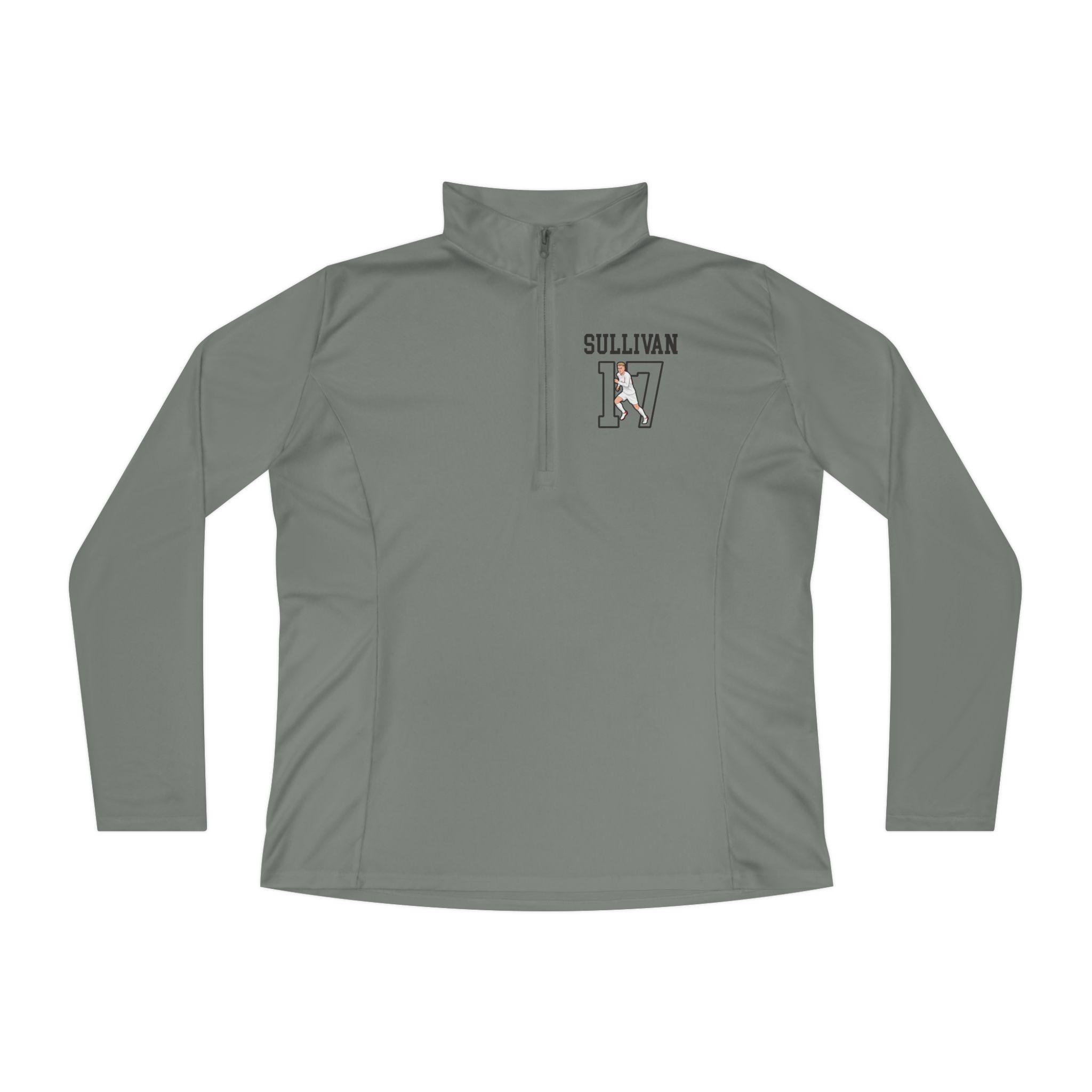 Women's Q-Zip Pullover — character_shirsey in Grey