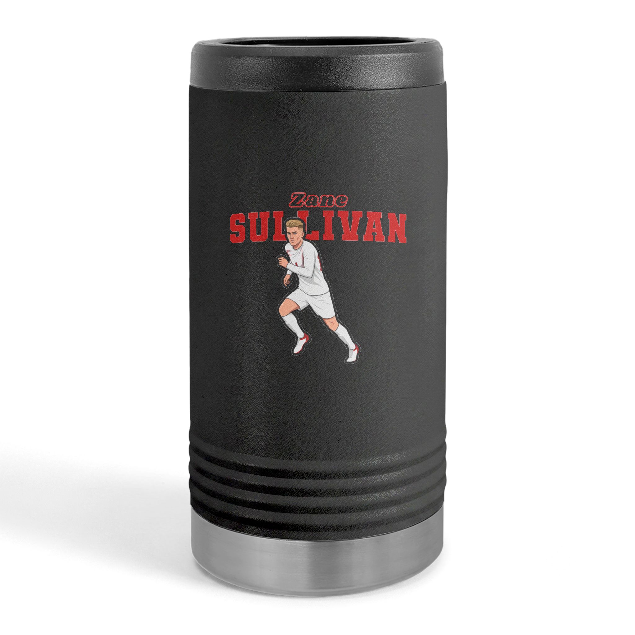 Slim Stainless Can Cooler — character_name_arch in Black