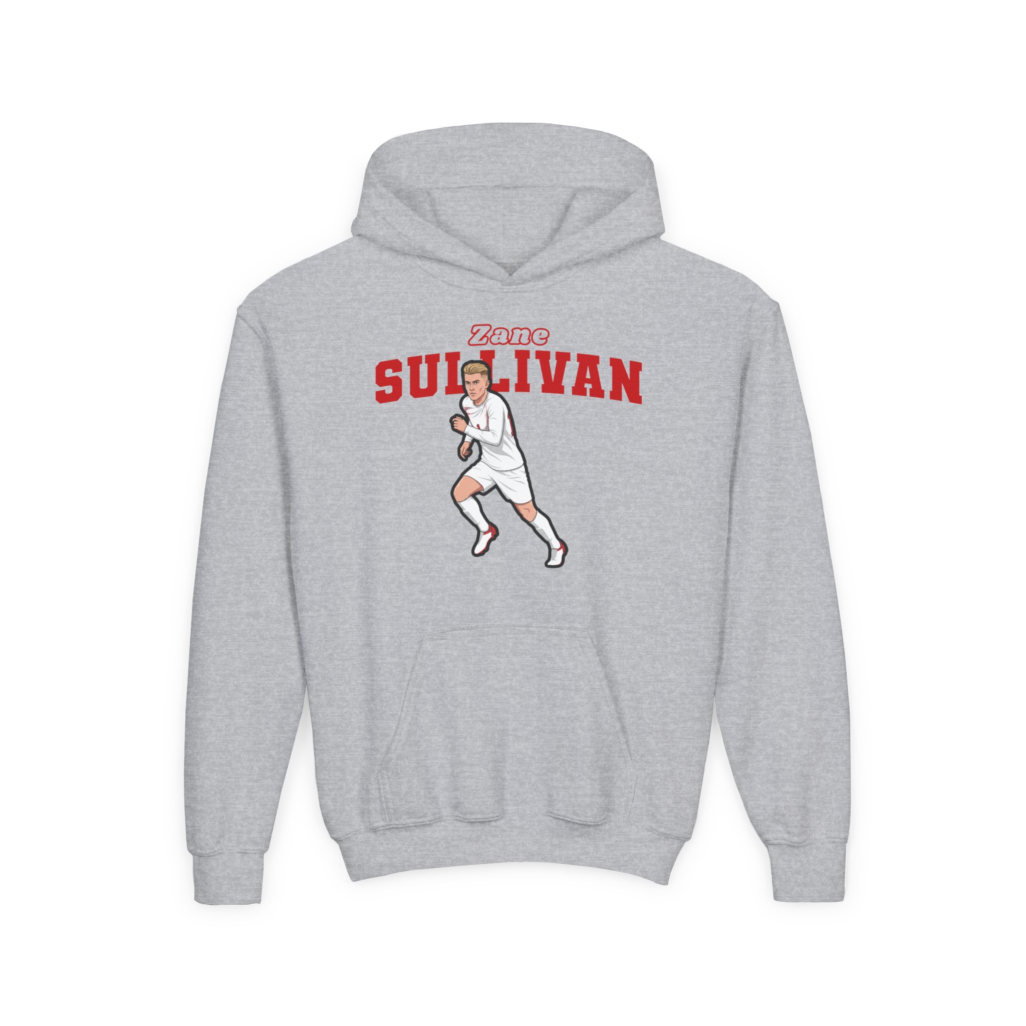 Youth Hoodie — character_name_arch in Grey