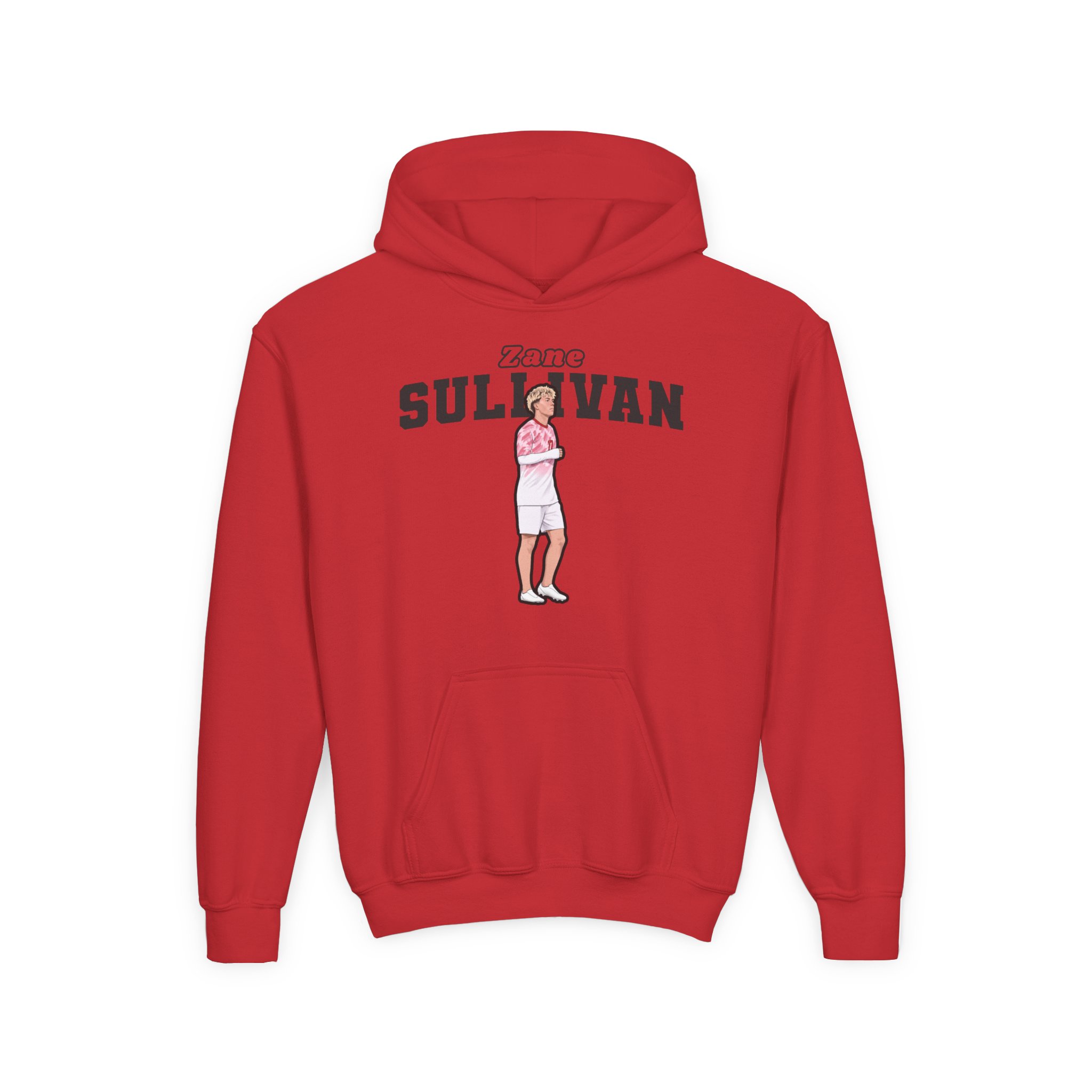 Youth Hoodie — character_name_arch in Red