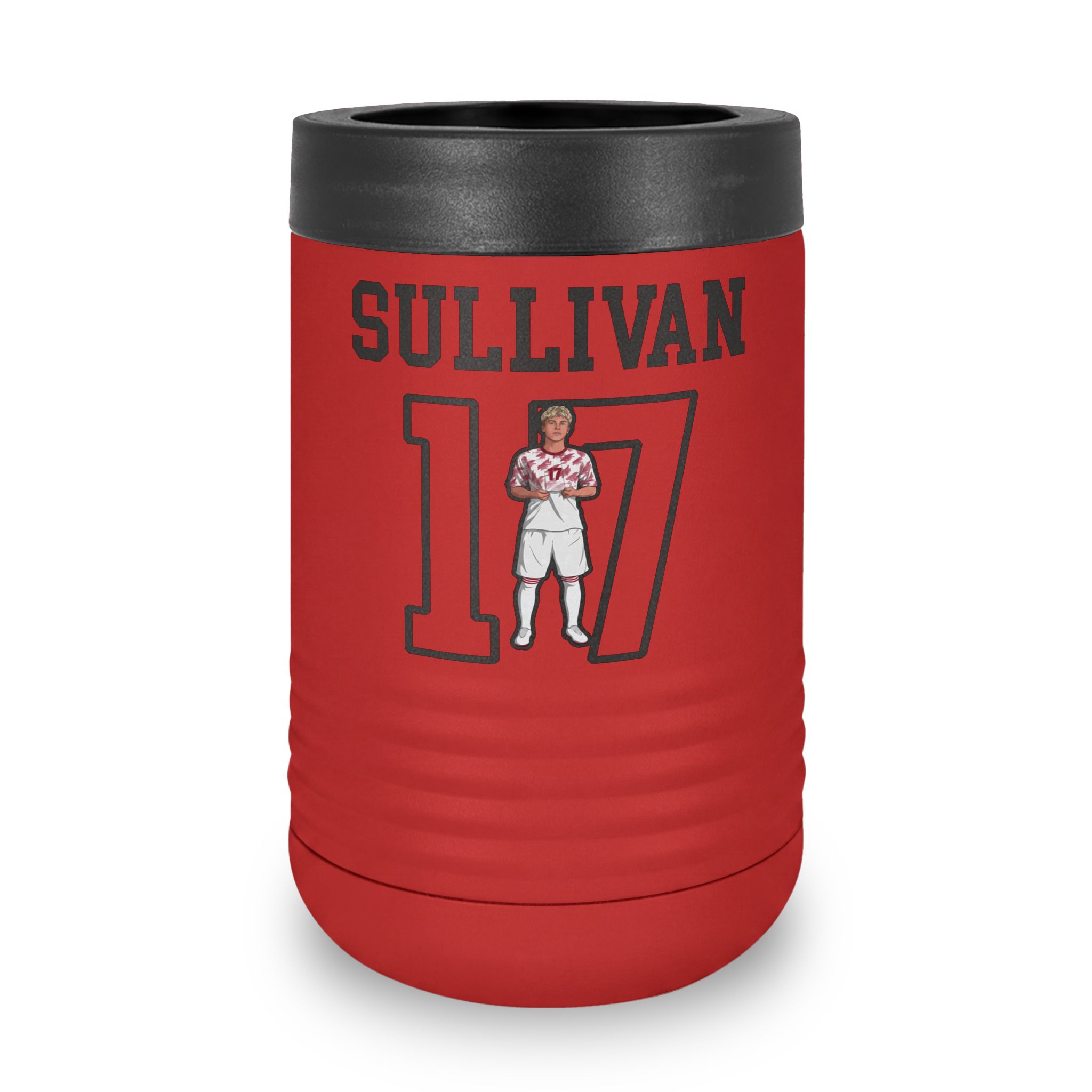 Stainless Can Cooler — character_shirsey in Red