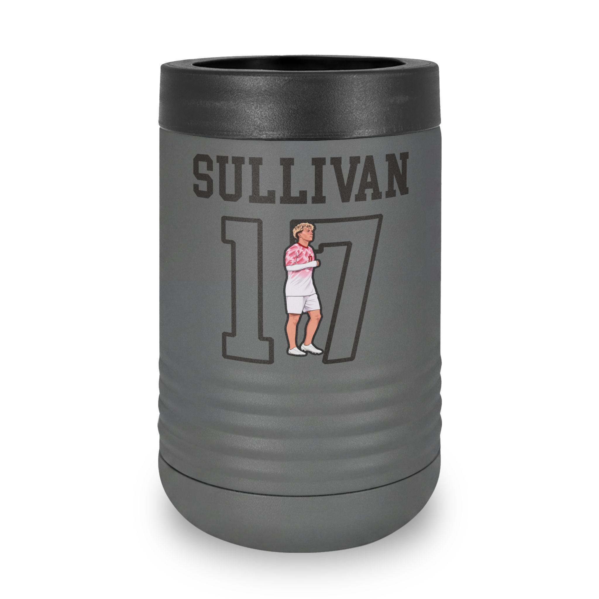 Stainless Can Cooler — character_shirsey in Grey