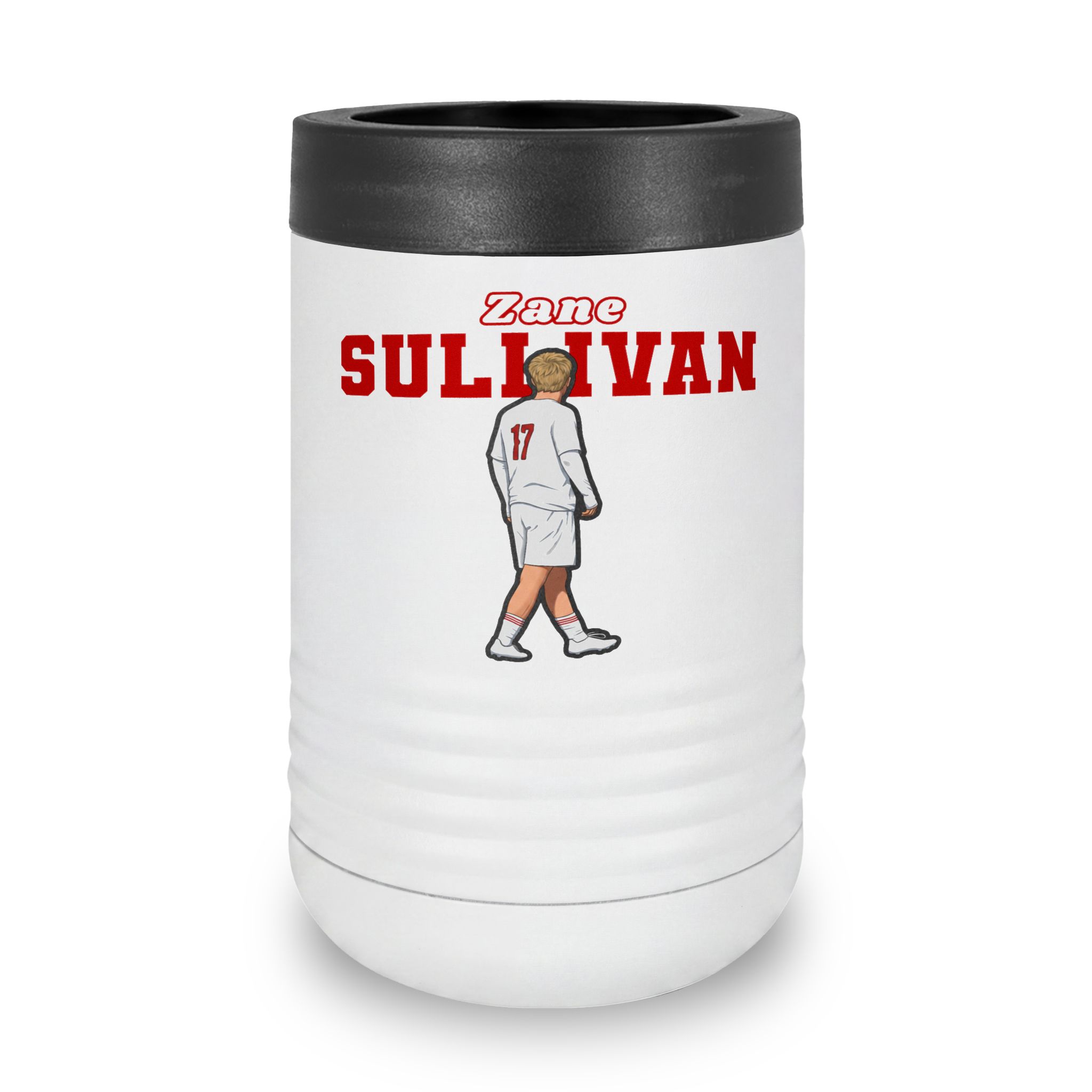 Stainless Can Cooler — character_name_arch in White