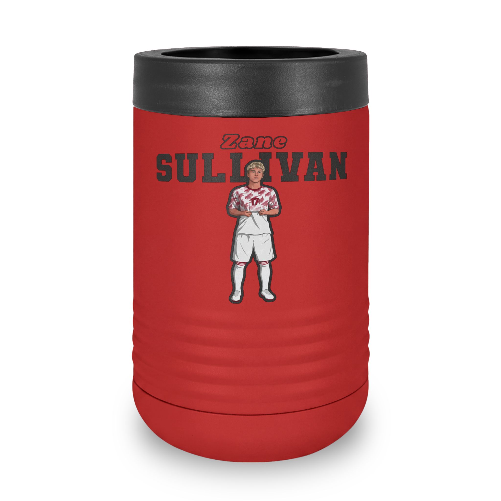 Stainless Can Cooler — character_name_arch in Red