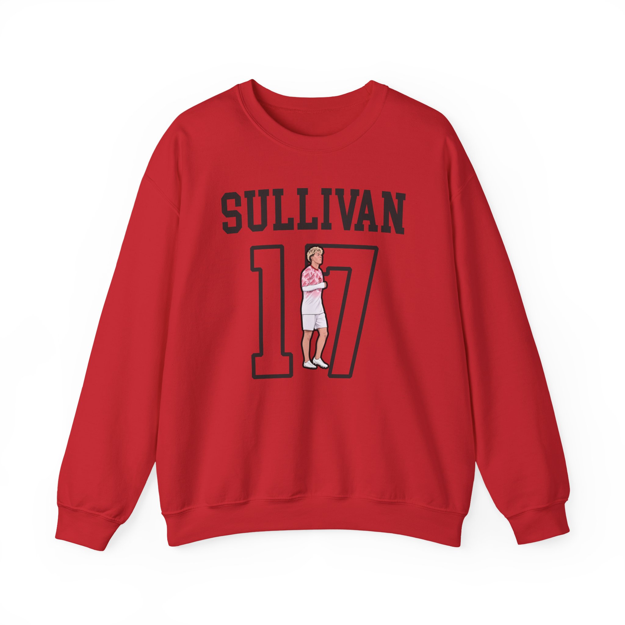 Crewneck Sweatshirt — character_shirsey in Red