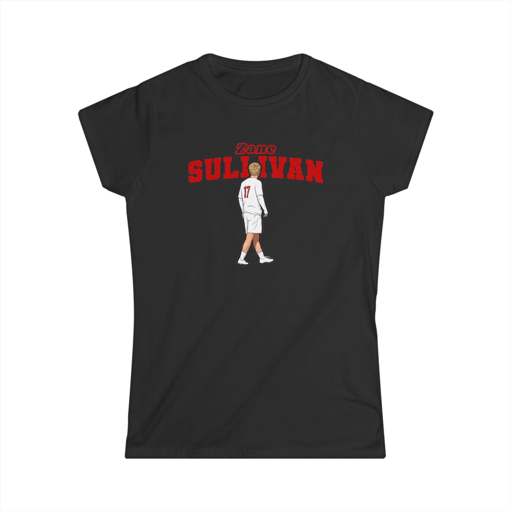 Women's Softstyle Tee — character_name_arch in Black