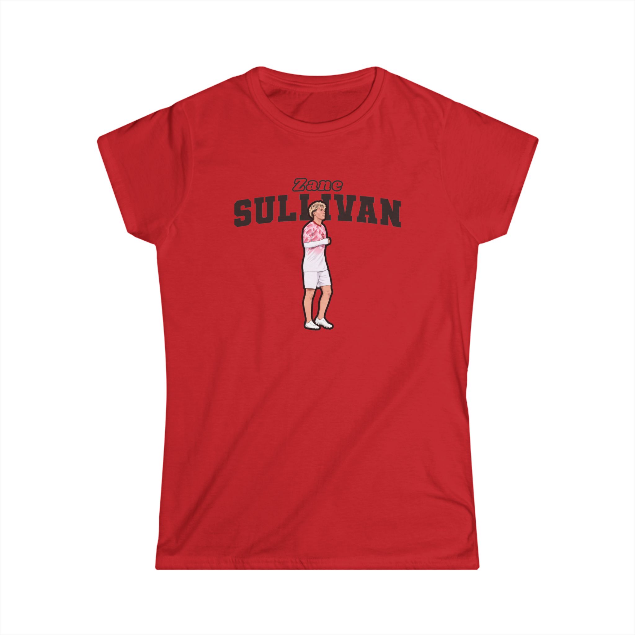 Women's Softstyle Tee — character_name_arch in Red