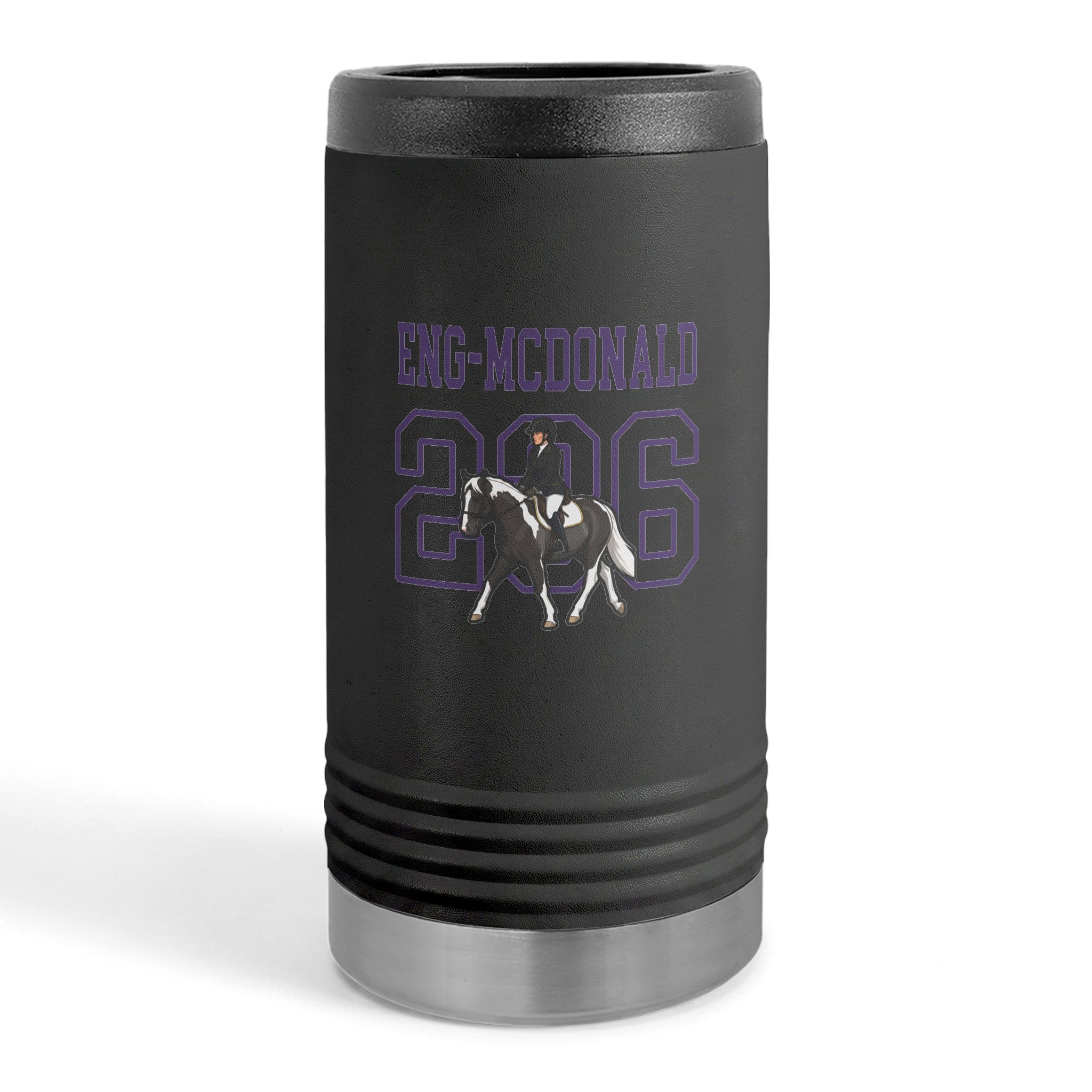 Slim Stainless Can Cooler — character_shirsey in Black