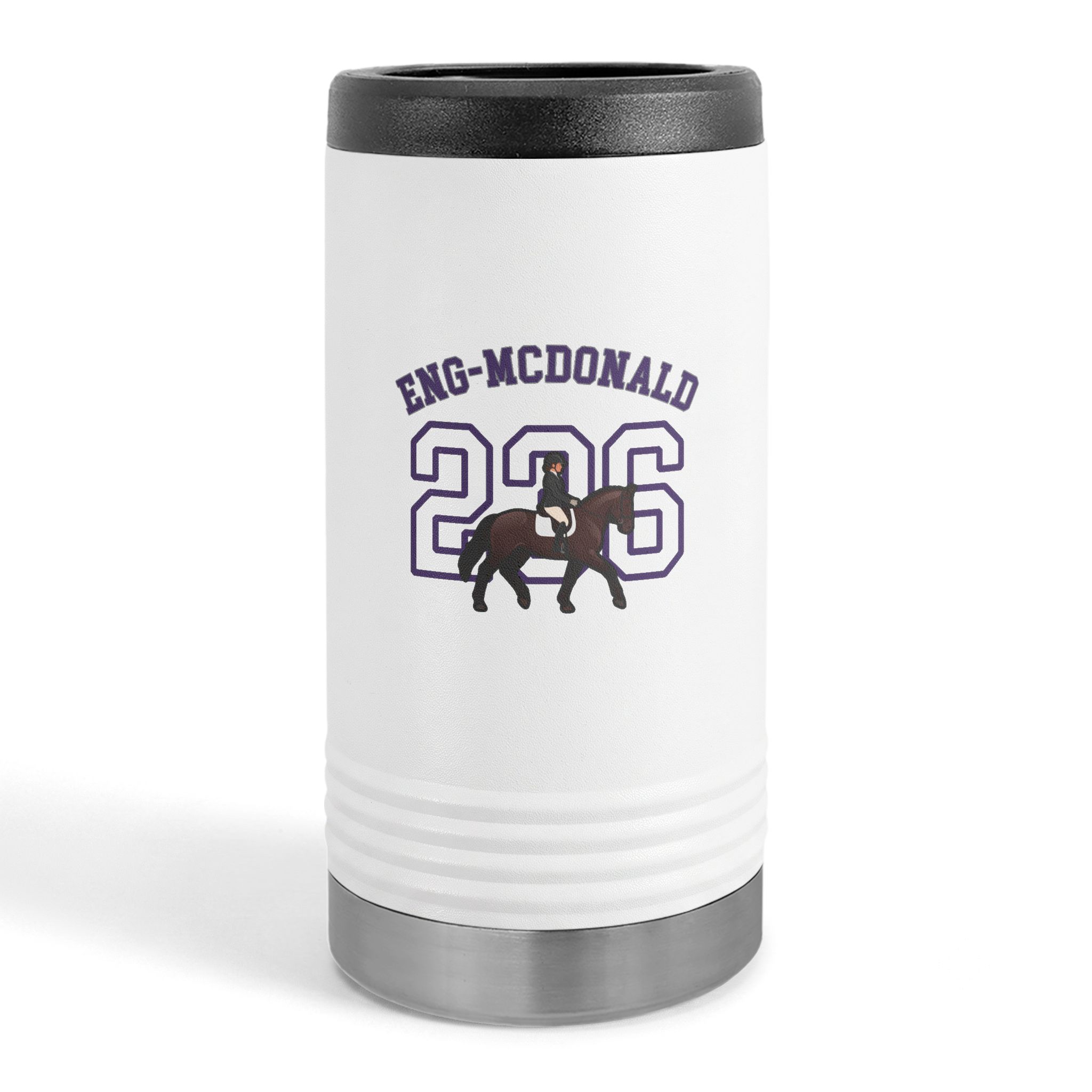 Slim Stainless Can Cooler — character_shirsey_arch in White