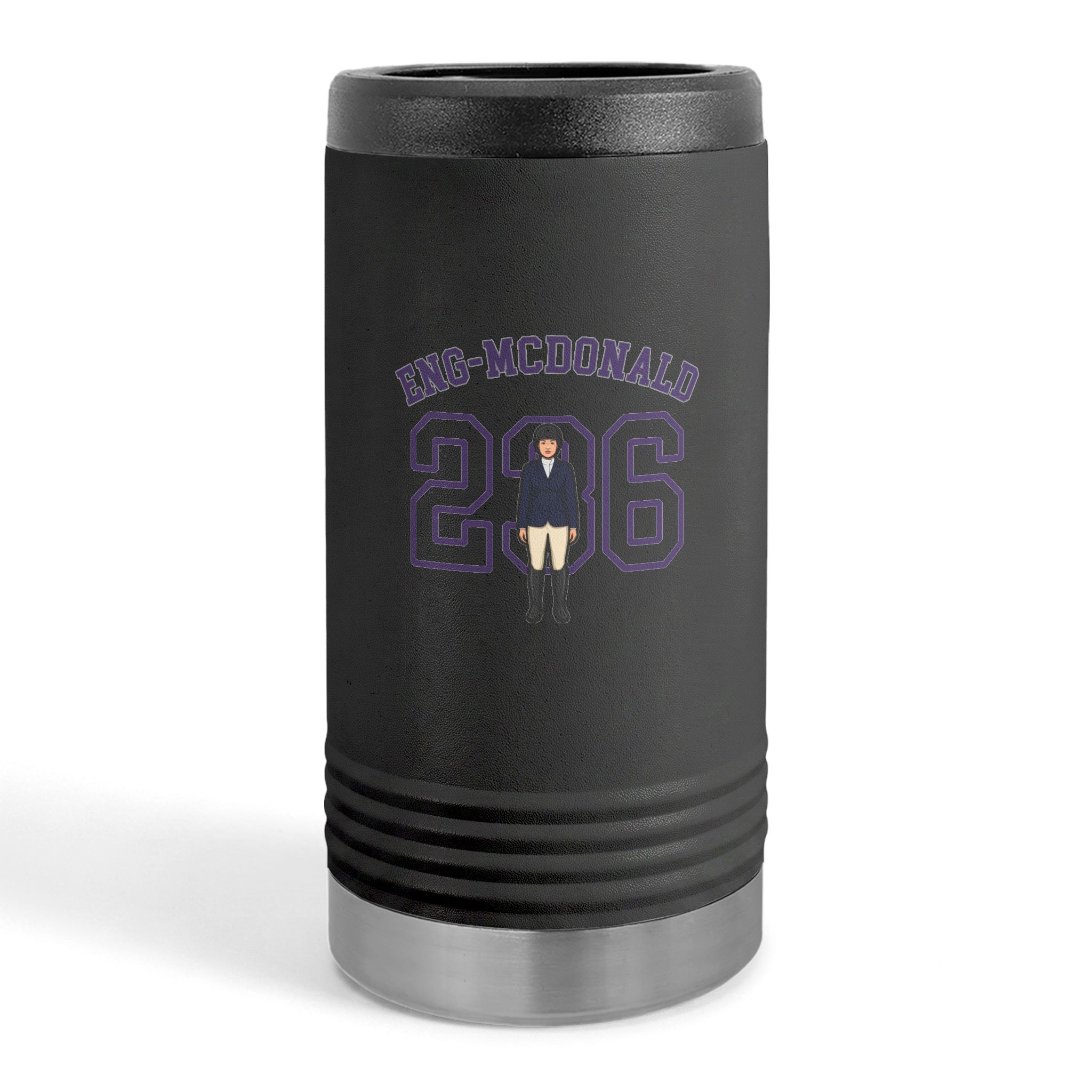 Slim Stainless Can Cooler — character_shirsey_arch in Black