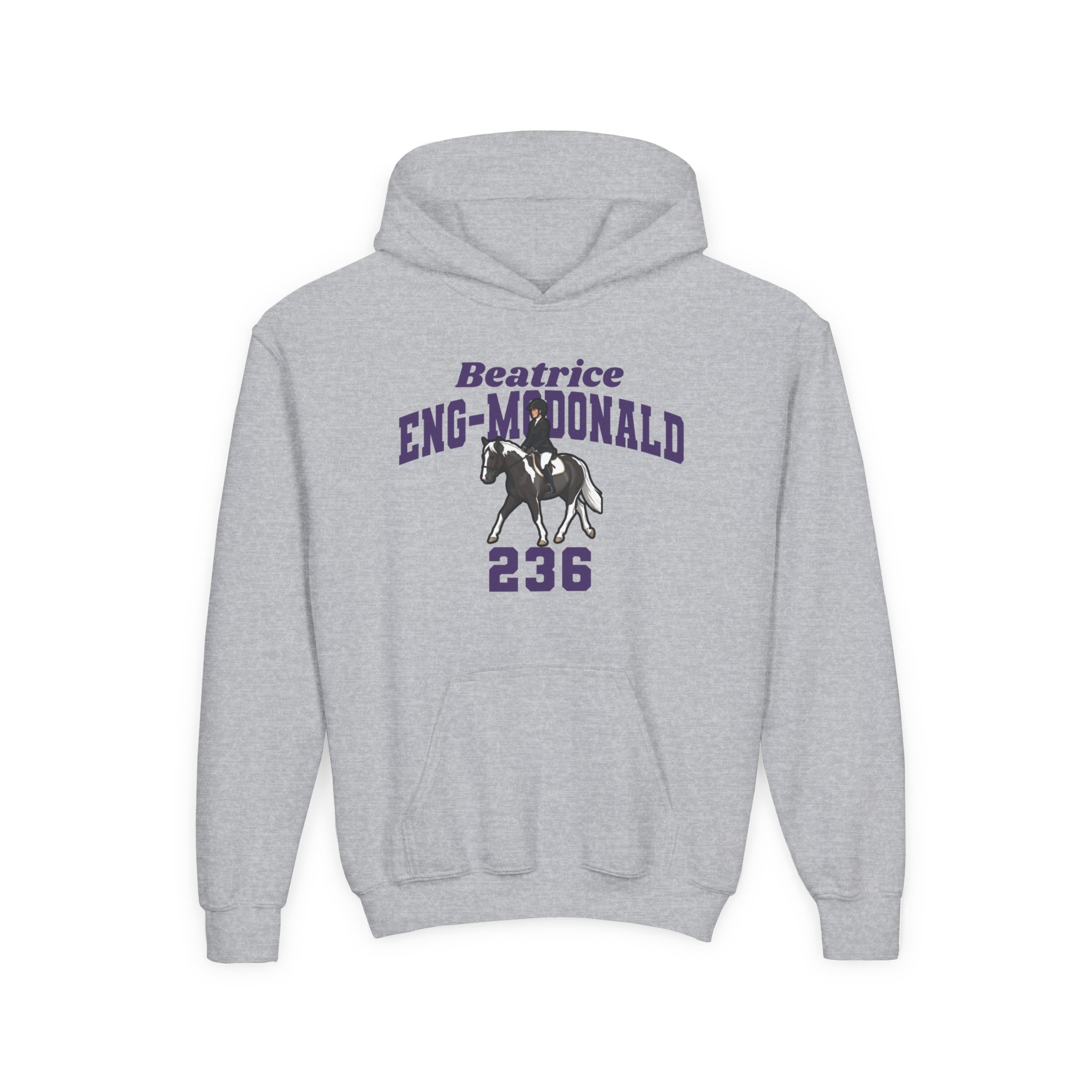 Youth Hoodie — character_signature_arch in Grey