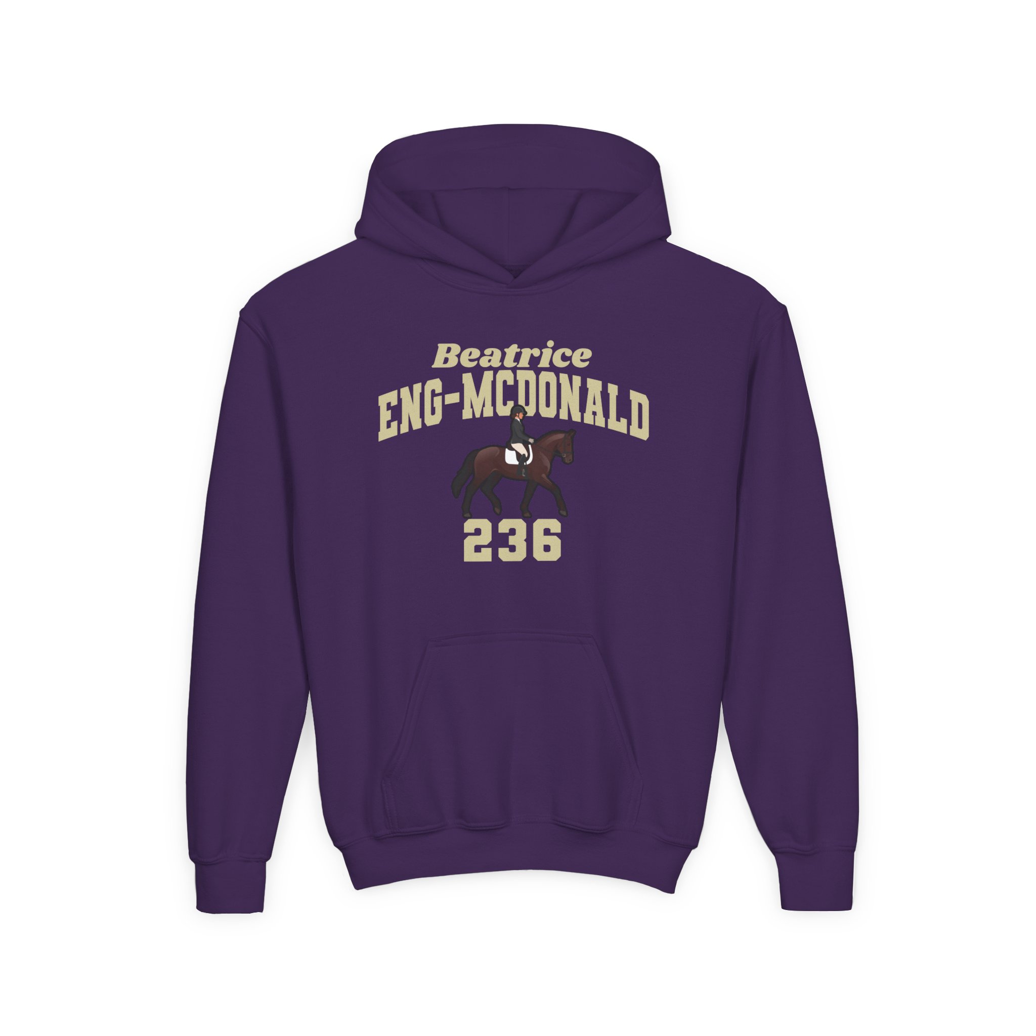 Youth Hoodie — character_signature_arch in Purple