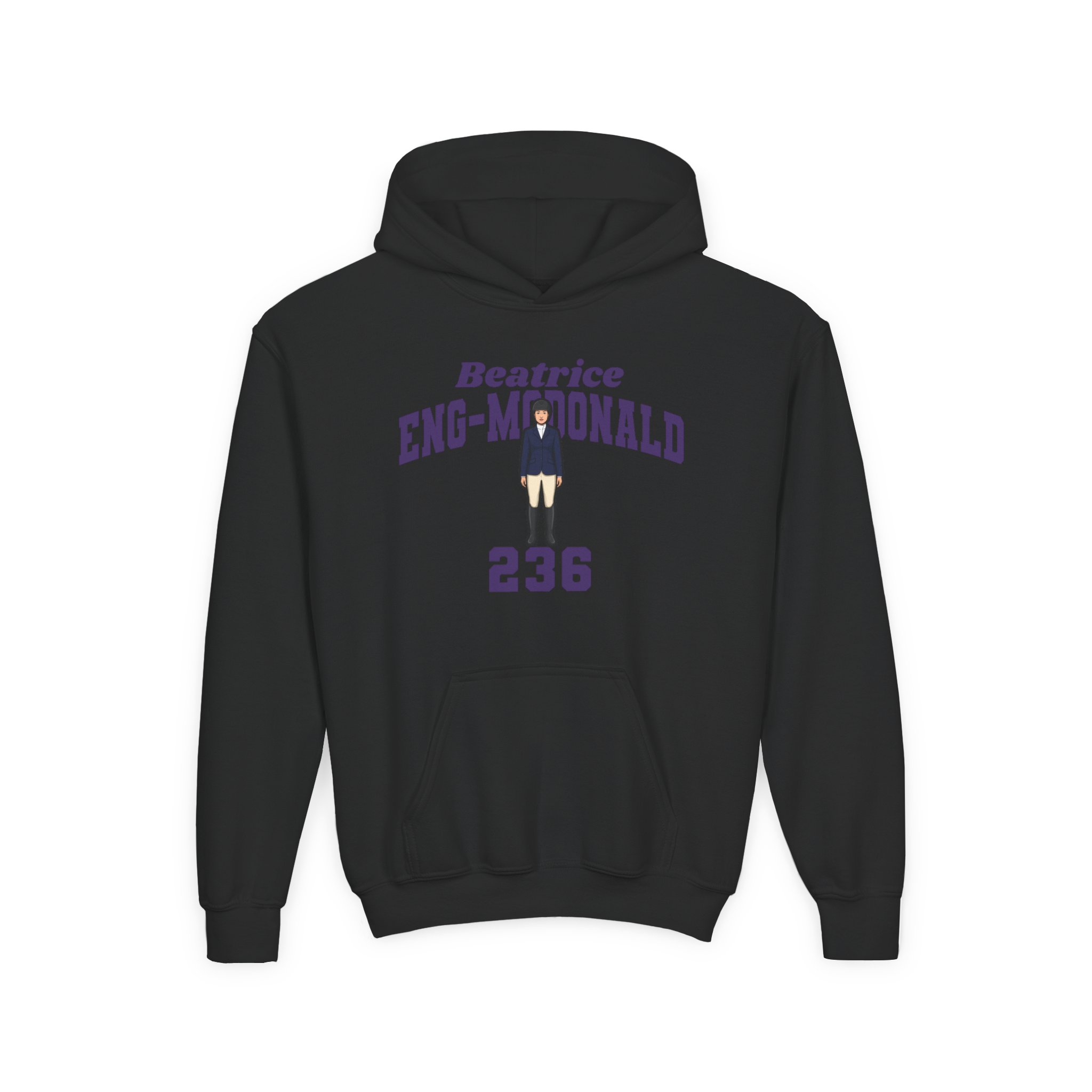 Youth Hoodie — character_signature_arch in Black