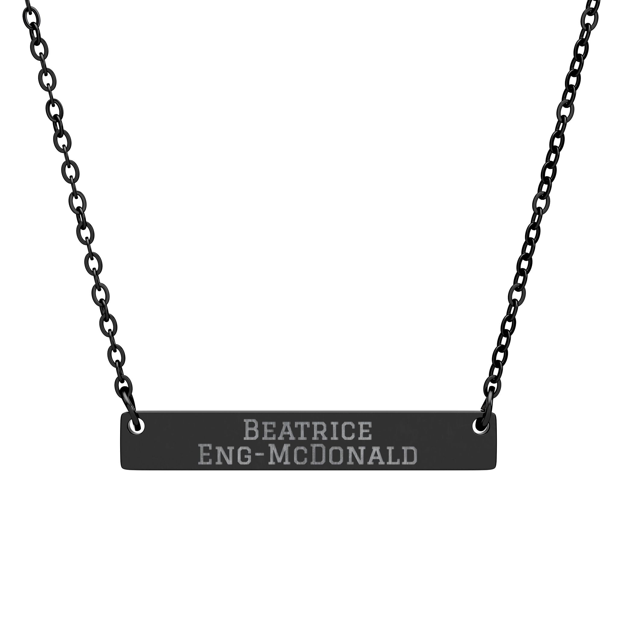 Engraved Bar Necklace — Classic in Black
