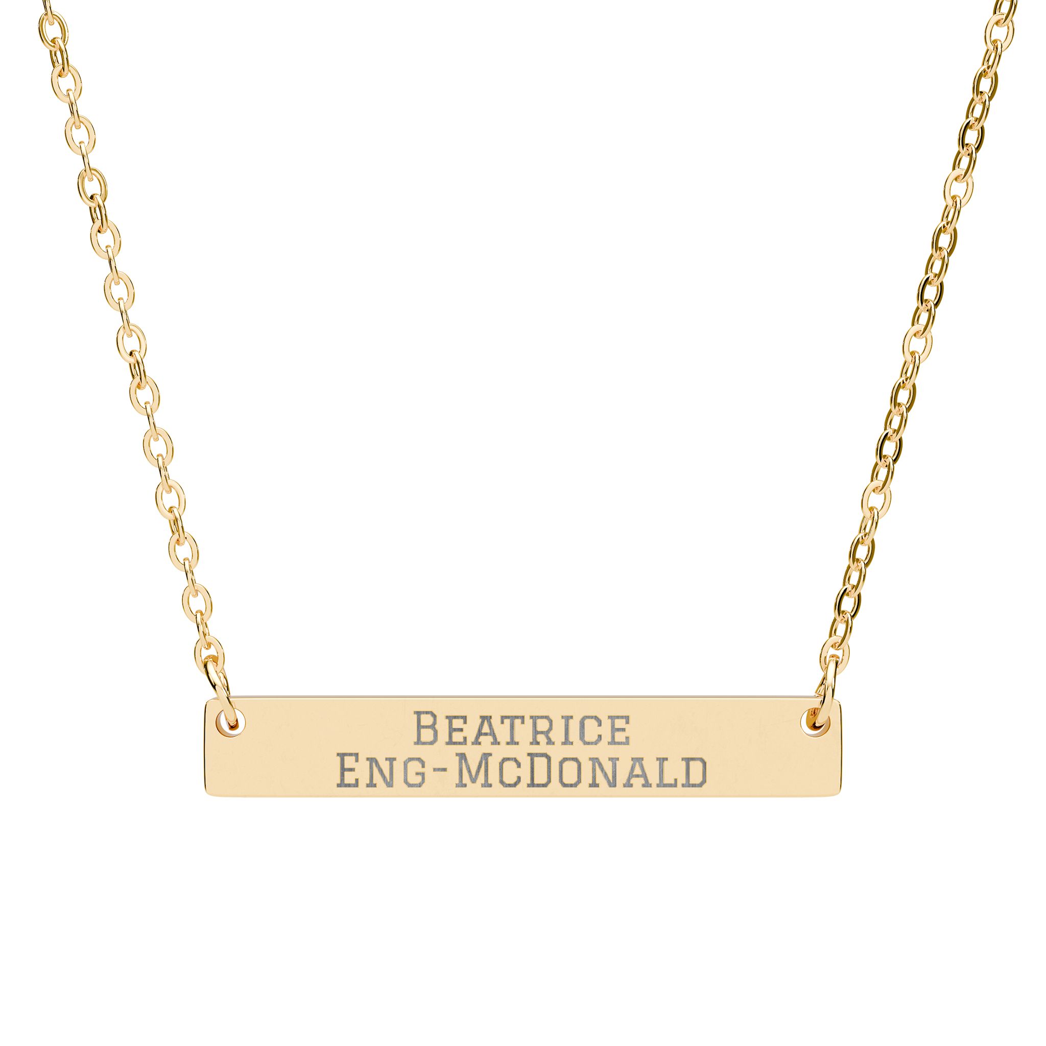Engraved Bar Necklace — Classic in Gold