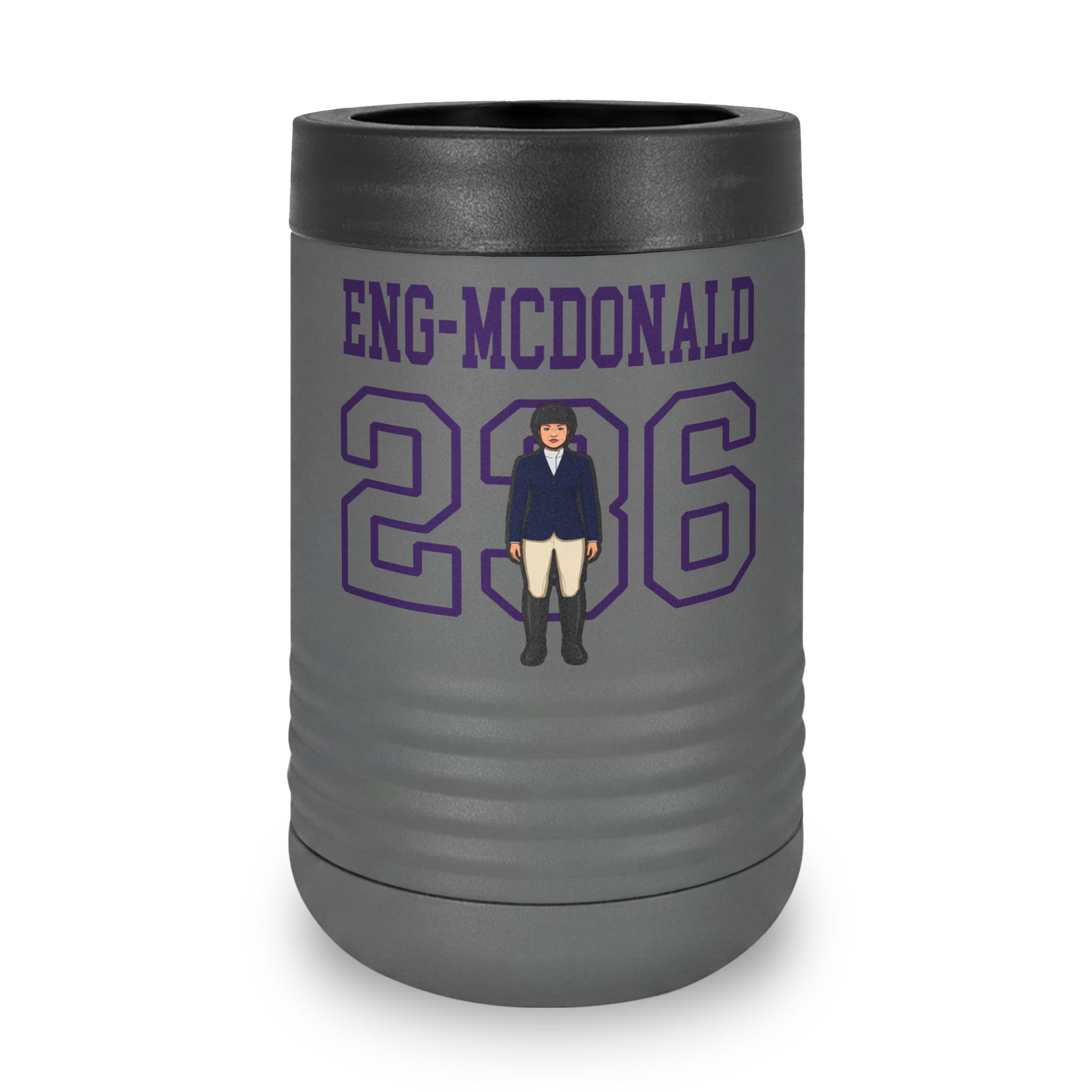Stainless Can Cooler — character_shirsey in Grey