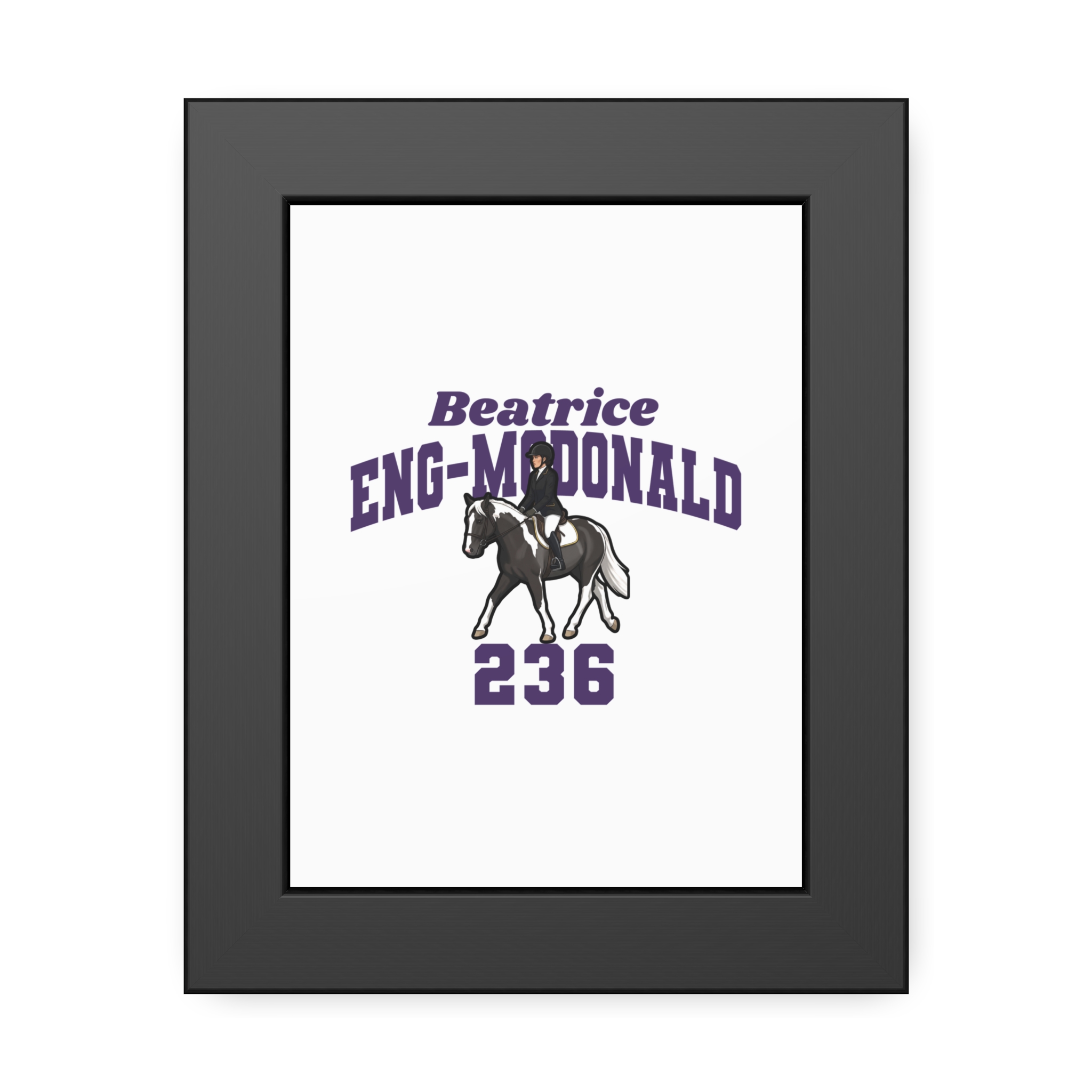 Framed Poster — character_signature_arch in Black