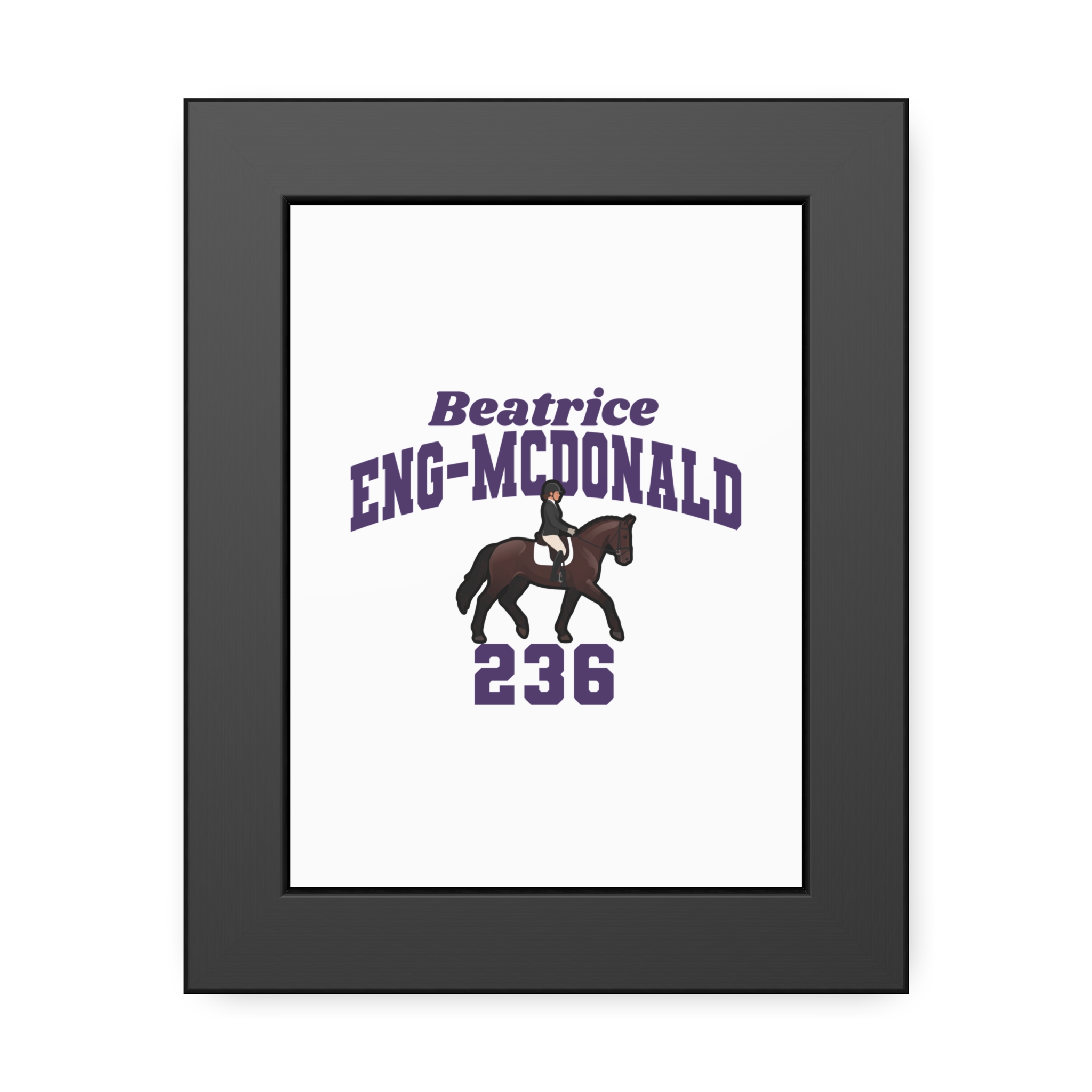 Framed Poster — character_signature_arch in Black
