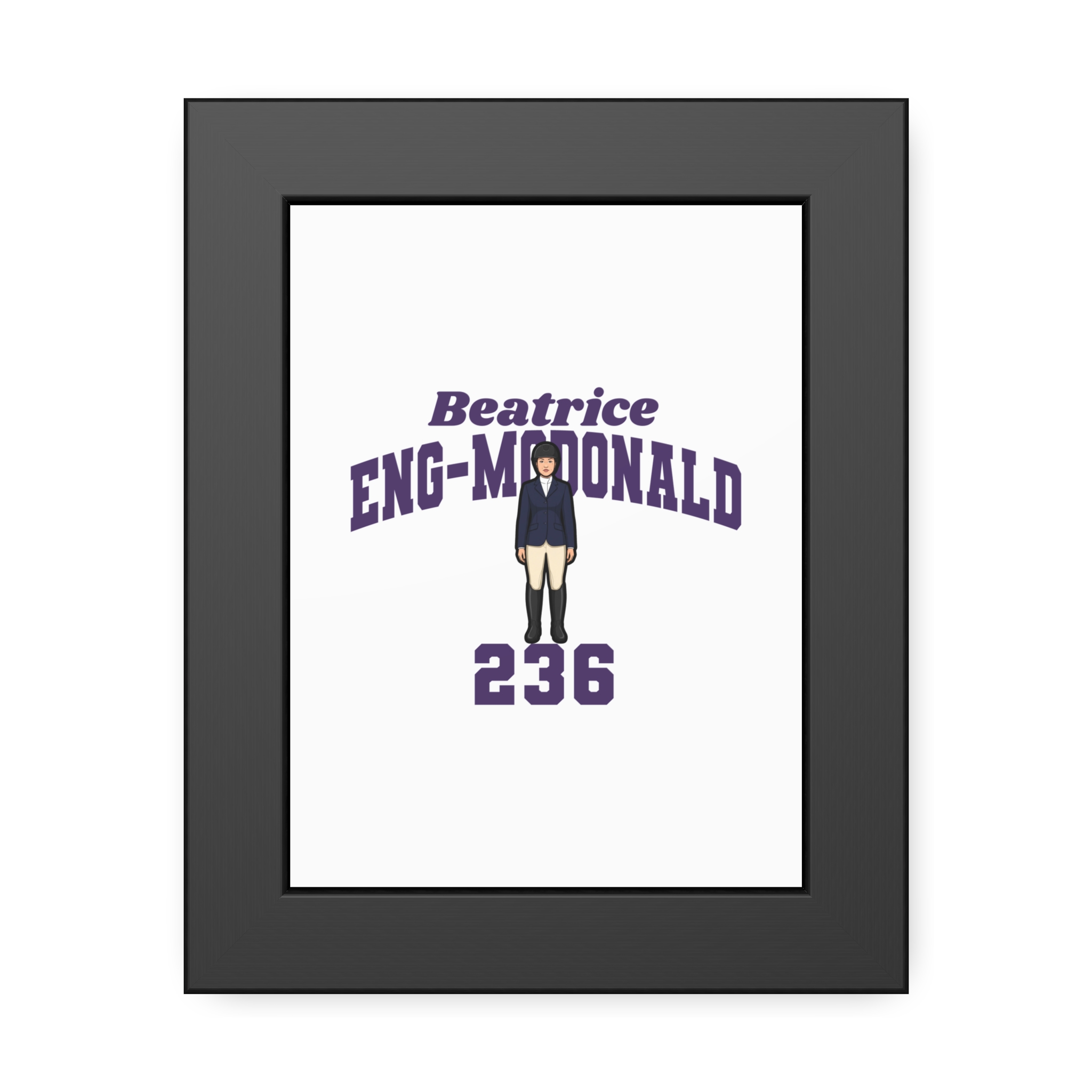 Framed Poster — character_signature_arch in Black