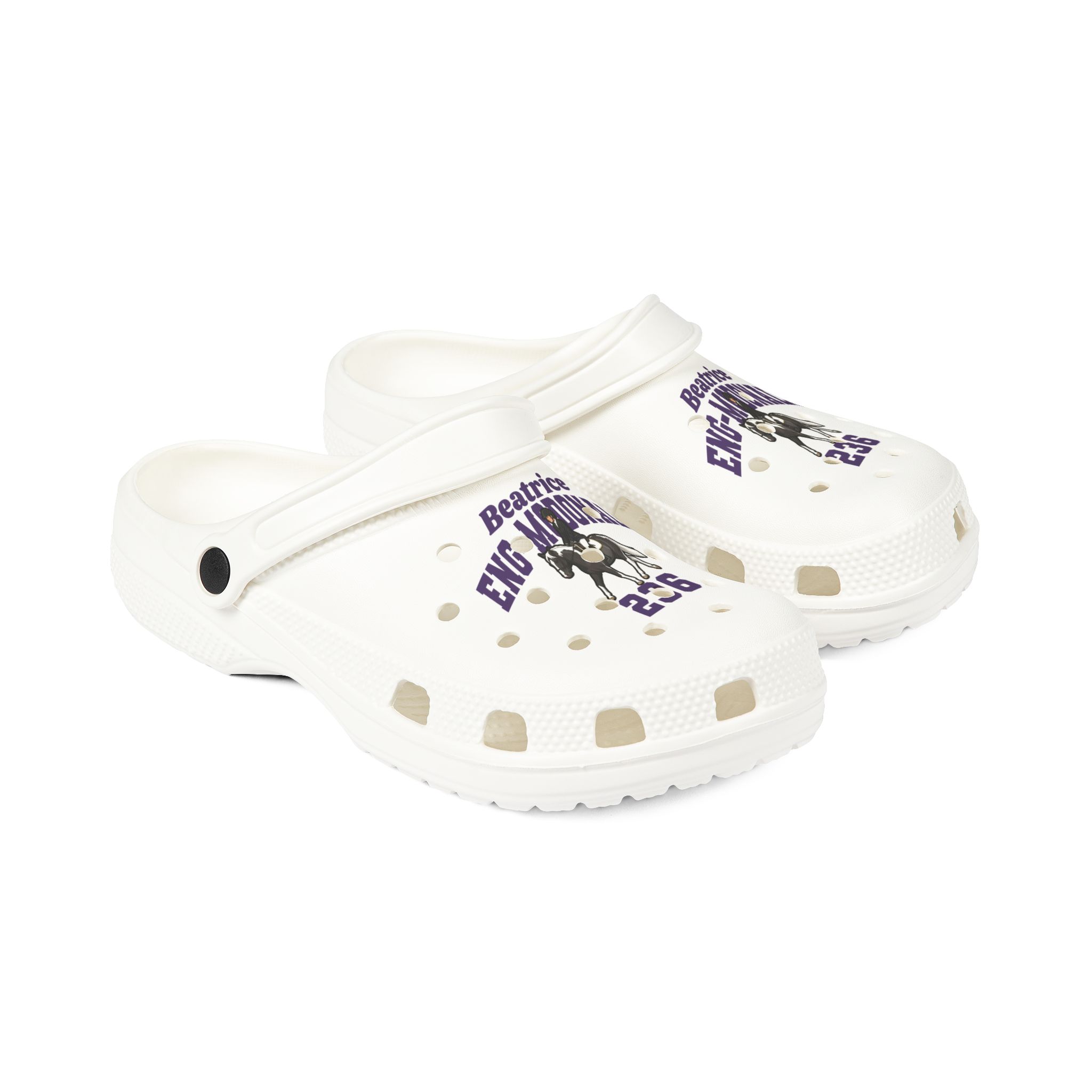 Rubber Clogs — character_signature_arch in White