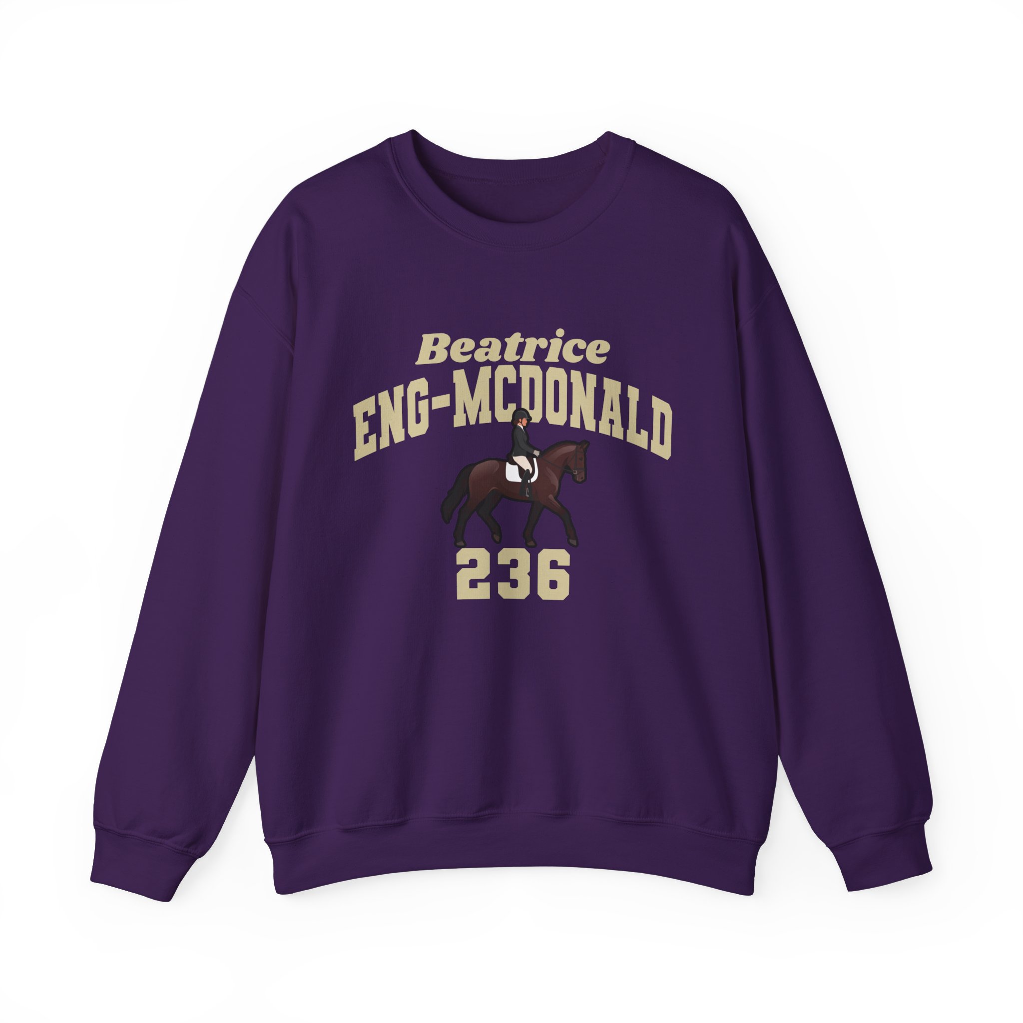 Crewneck Sweatshirt — character_signature_arch in Purple