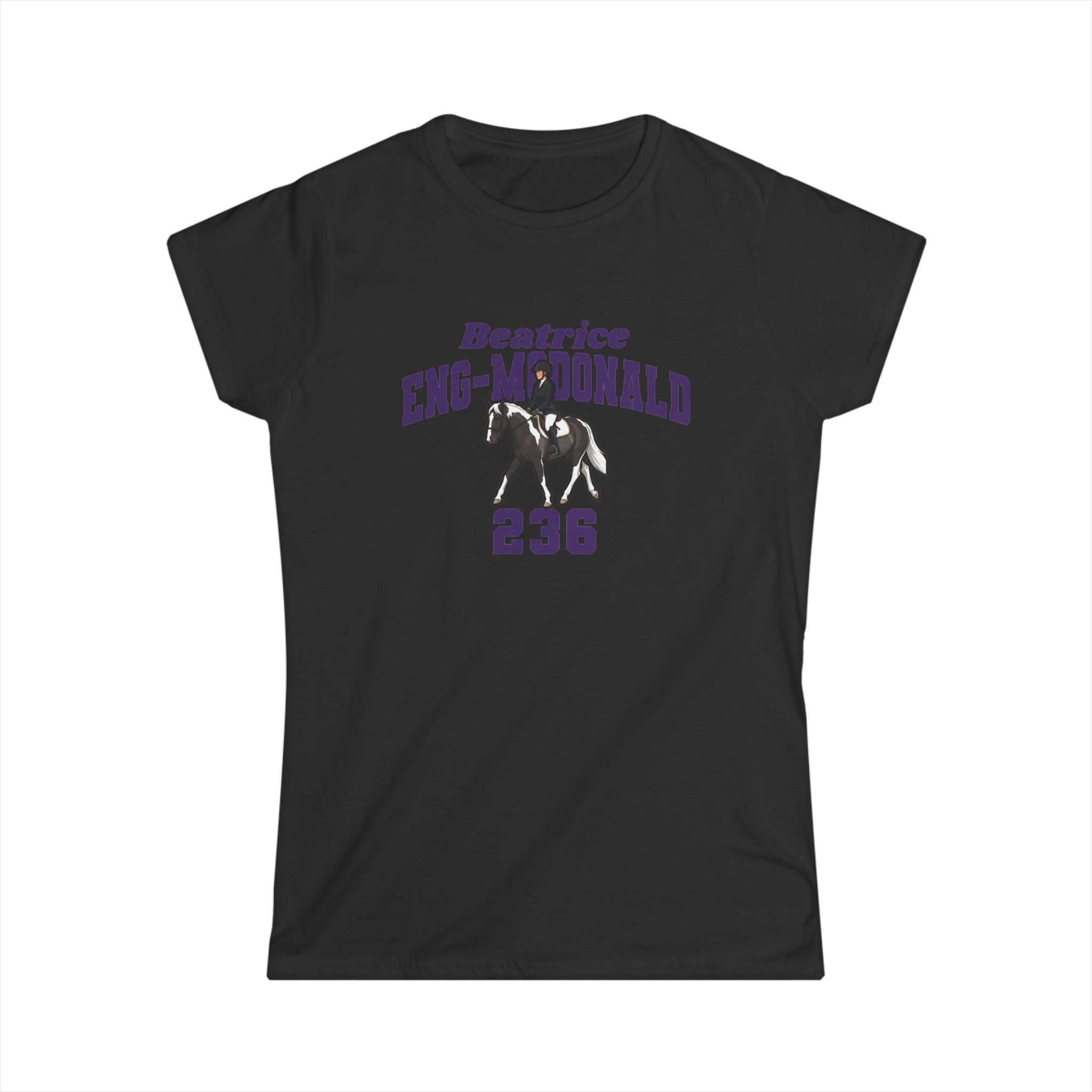 Women's Softstyle Tee — character_signature_arch in Black