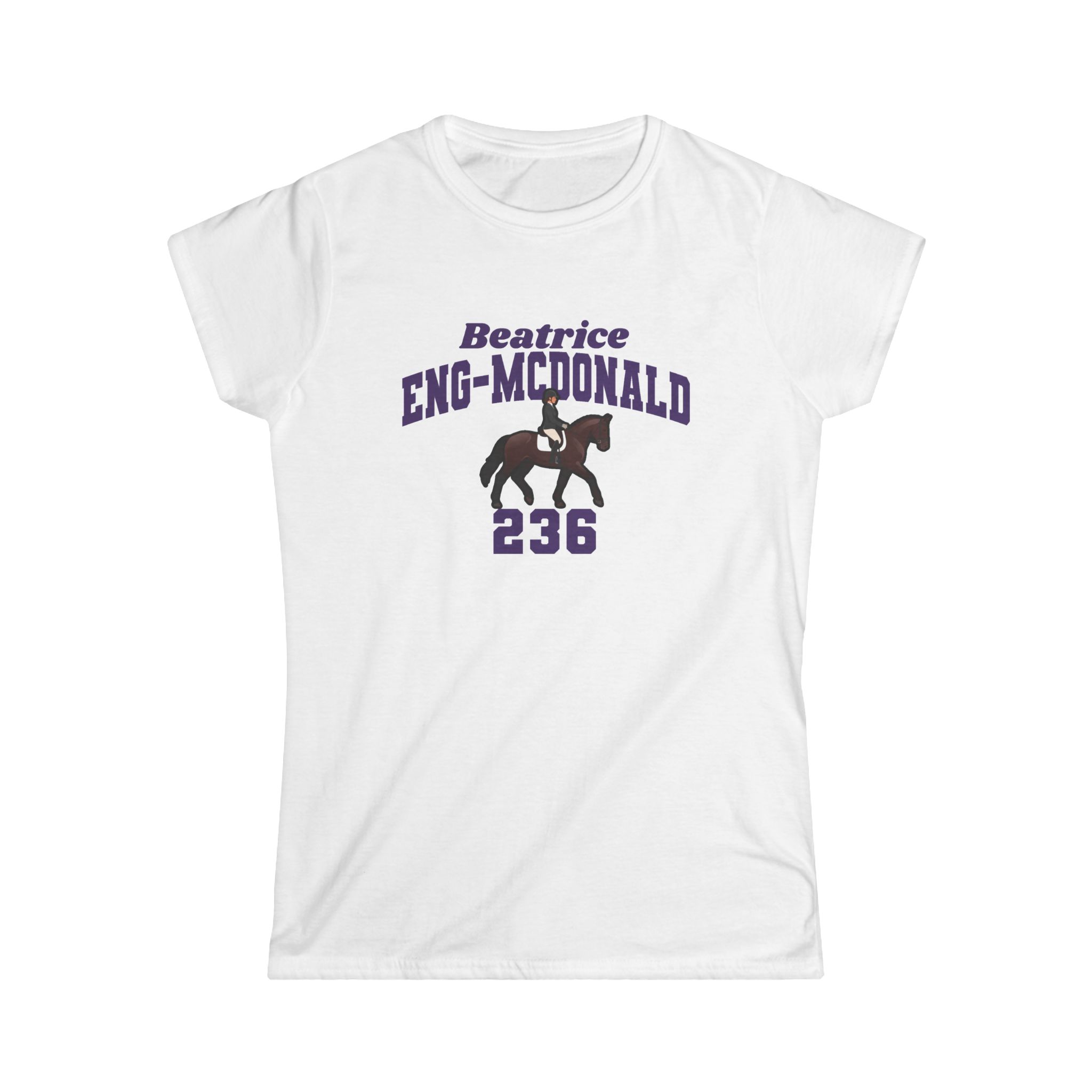 Women's Softstyle Tee — character_signature_arch in White