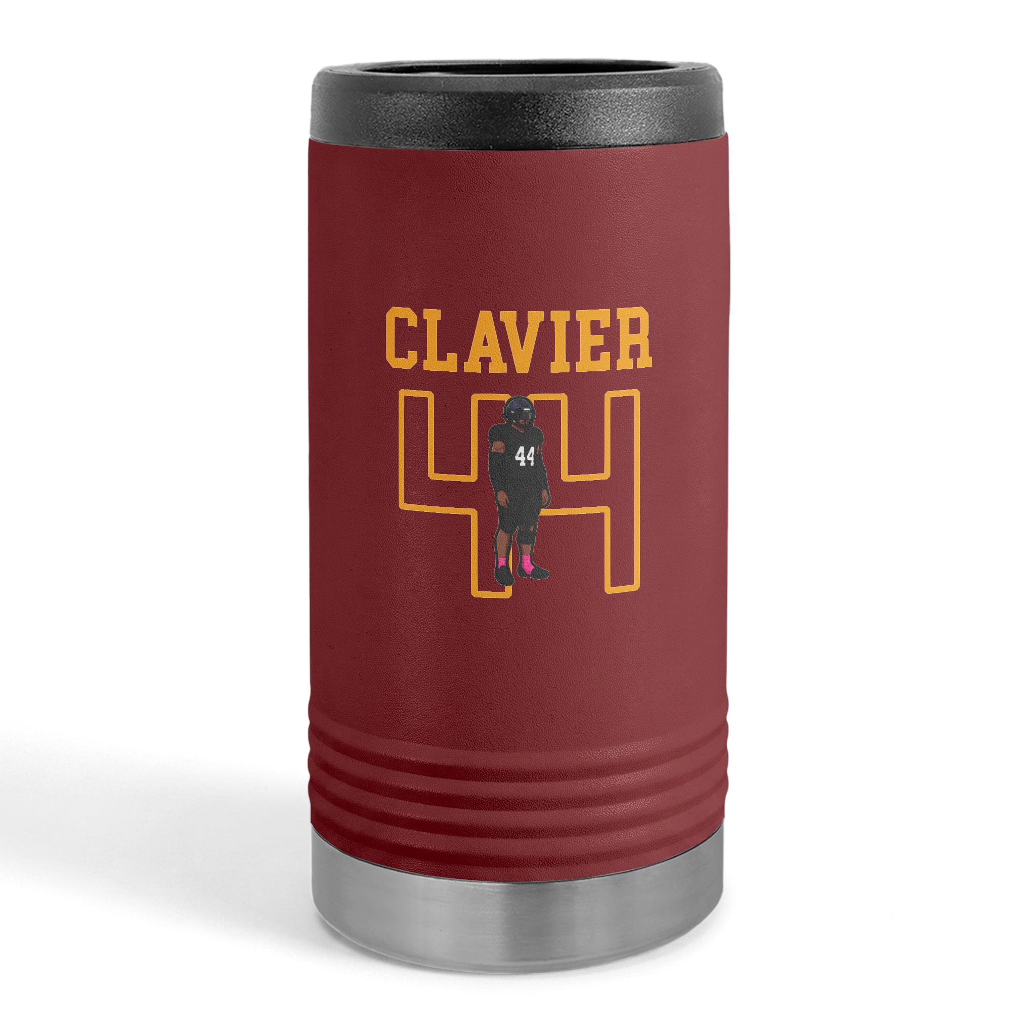 Slim Stainless Can Cooler — character_shirsey in Maroon