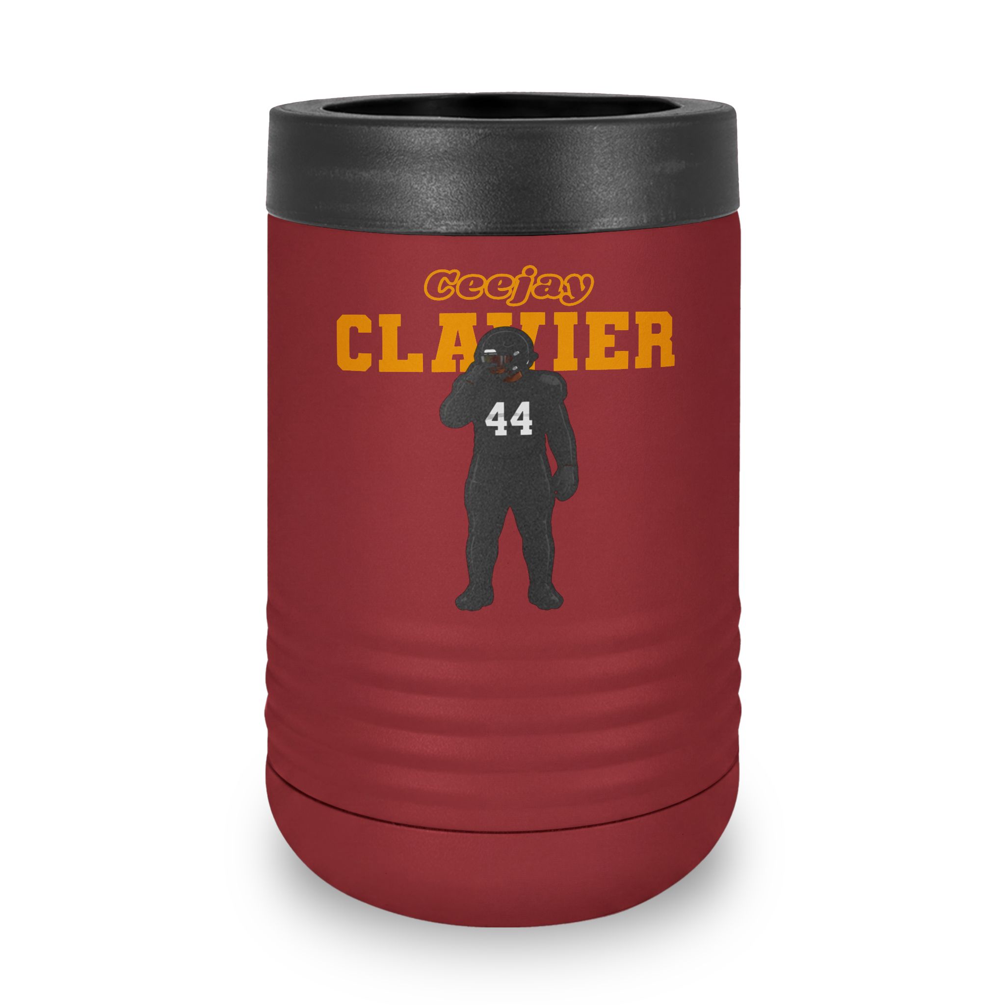 Stainless Can Cooler — character_name_arch in Maroon