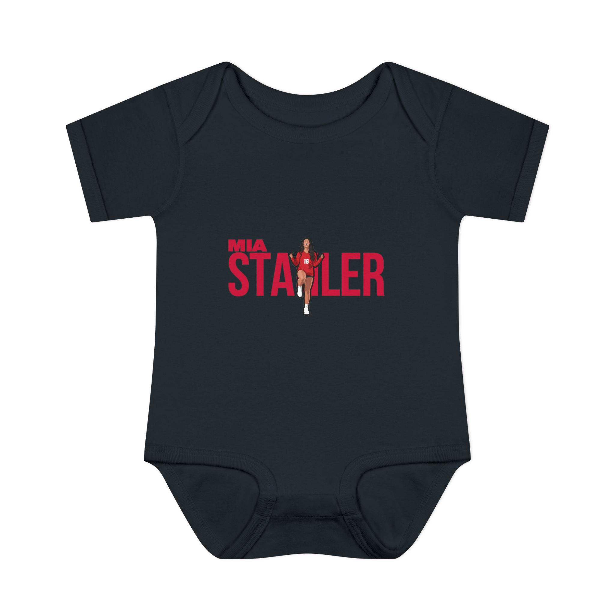 Baby Onesie — character_player_name in Black