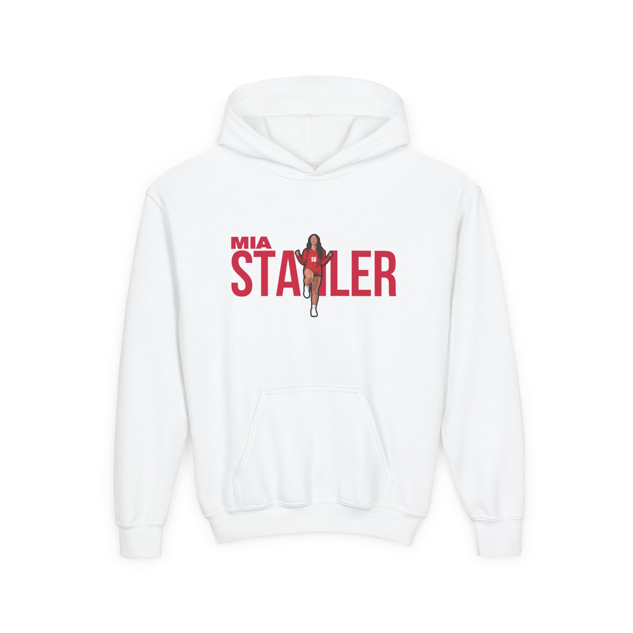 Youth Hoodie — character_player_name in White