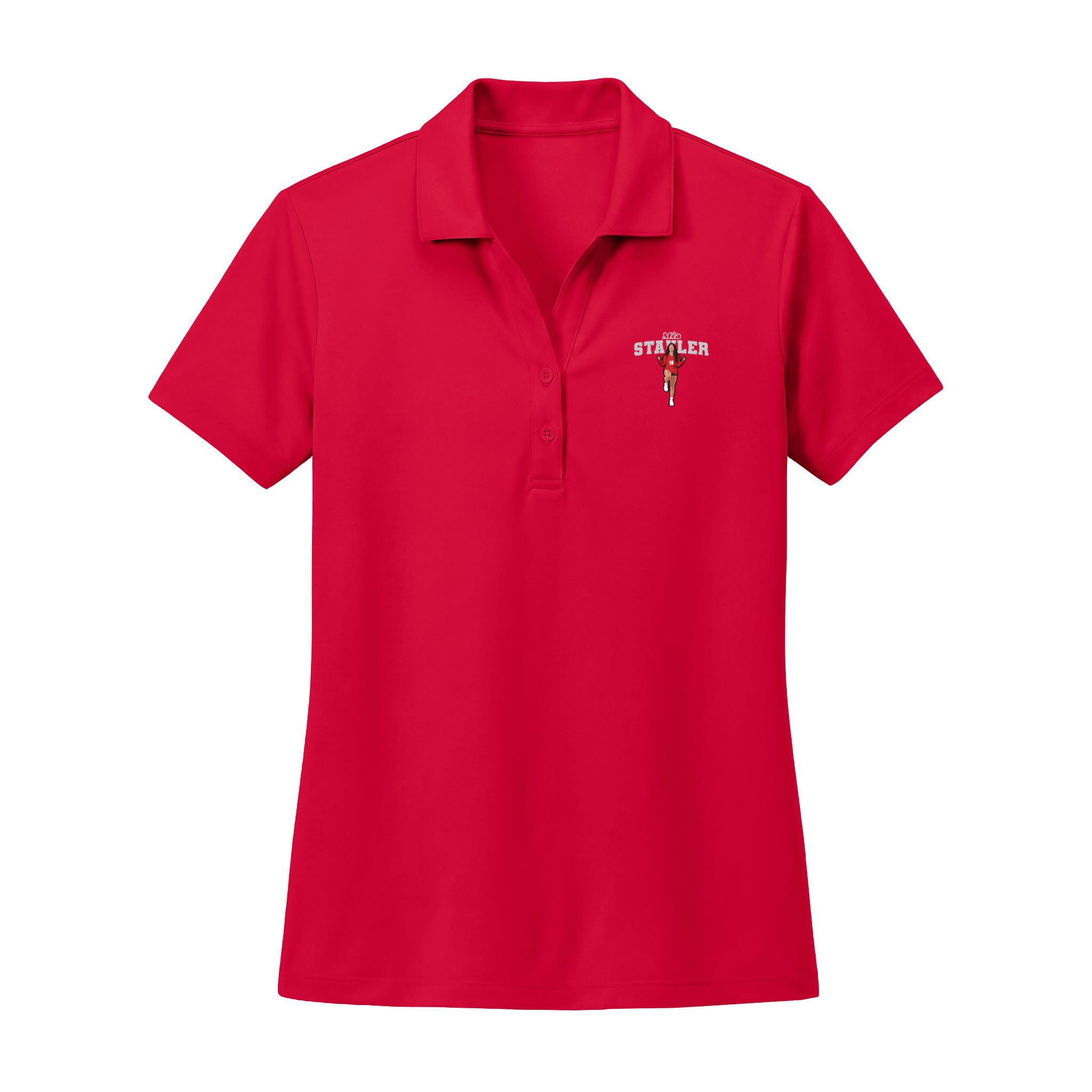 Women's Polo — character_name_arch in Red