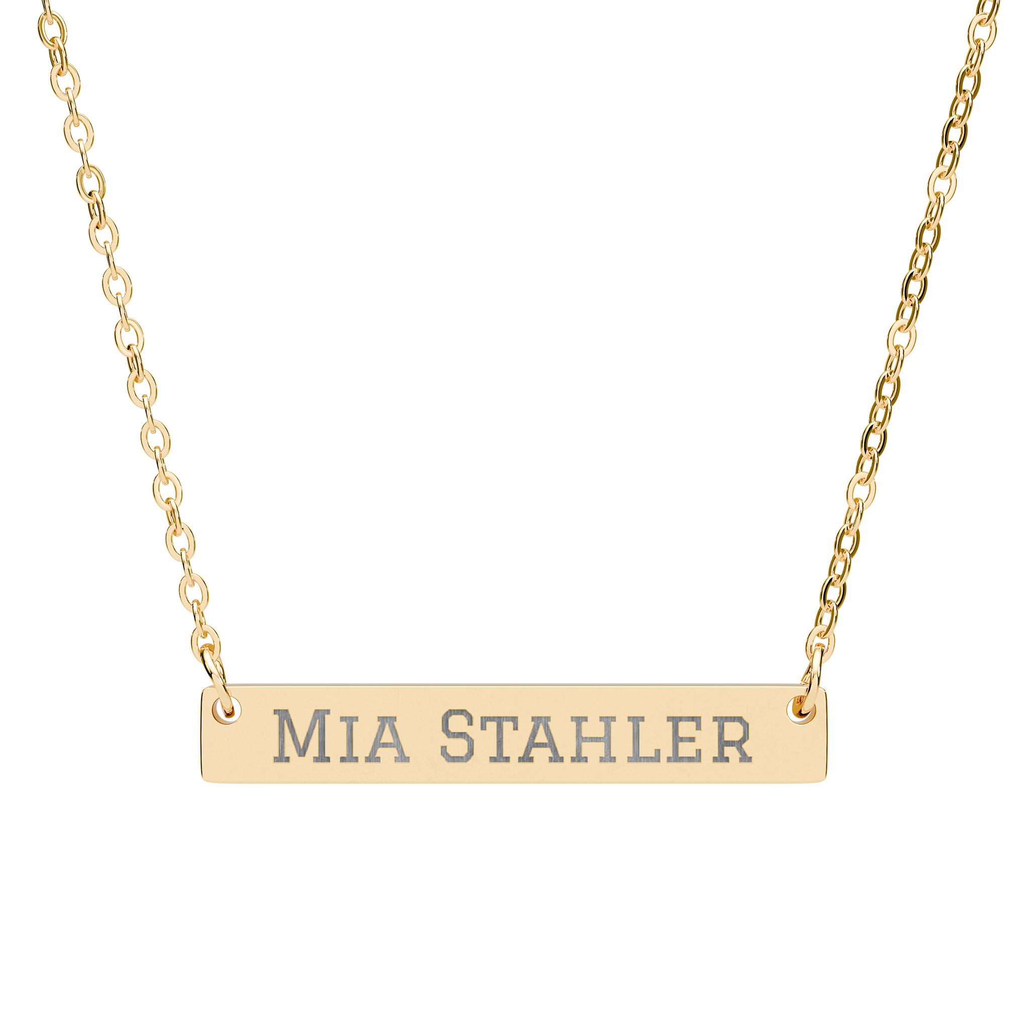 Engraved Bar Necklace — Classic in Gold