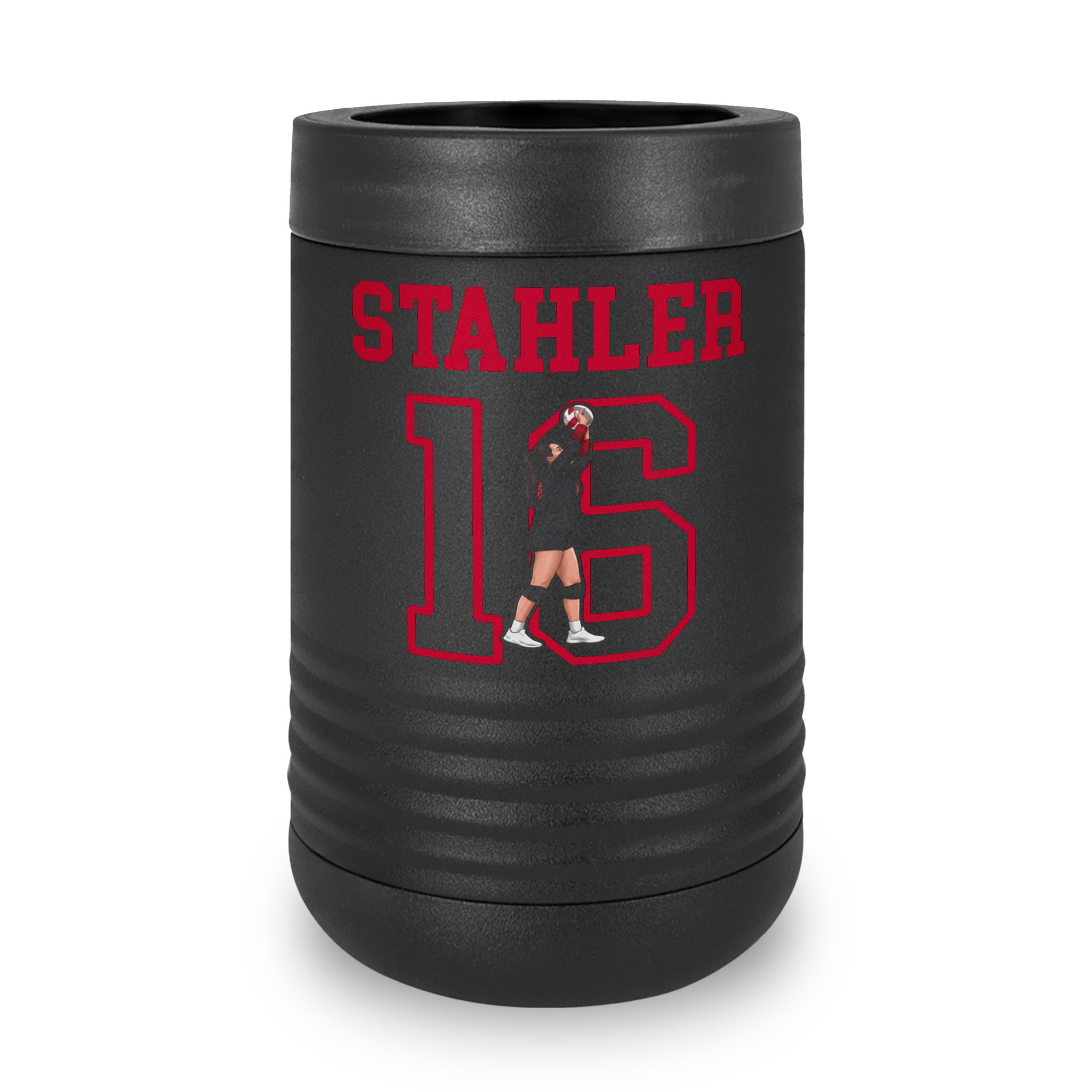 Stainless Can Cooler — character_shirsey in Black