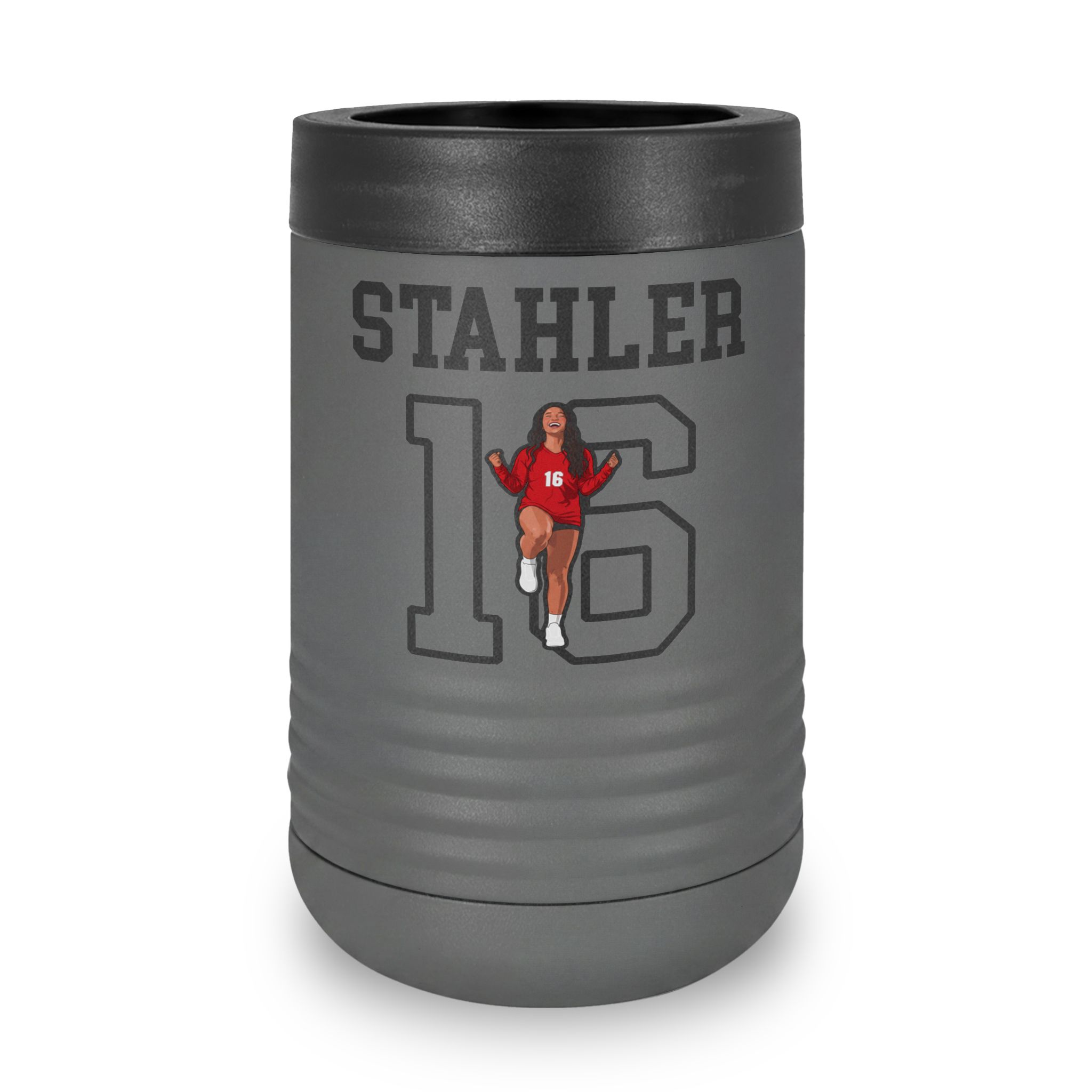 Stainless Can Cooler — character_shirsey in Grey