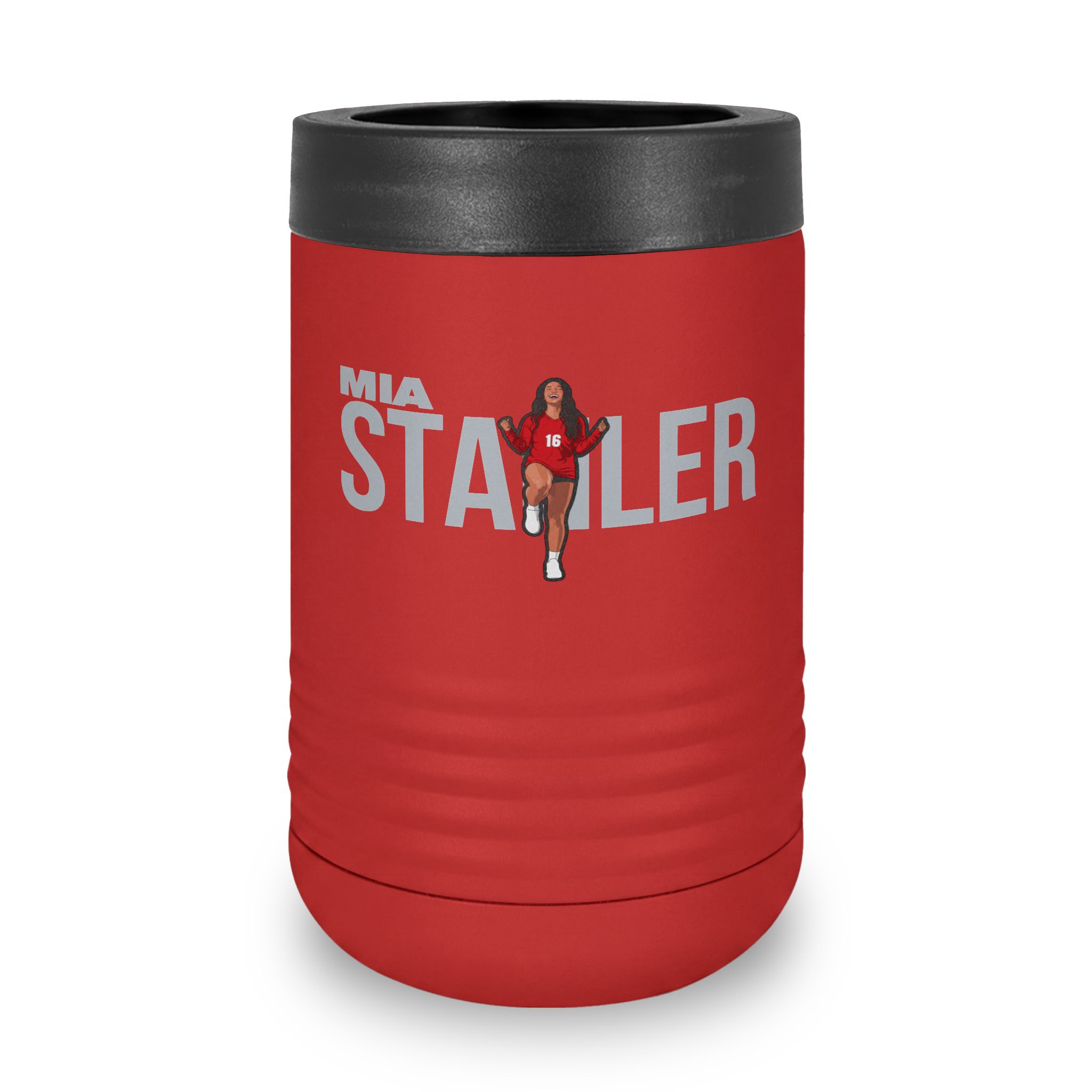 Stainless Can Cooler — character_player_name in Red