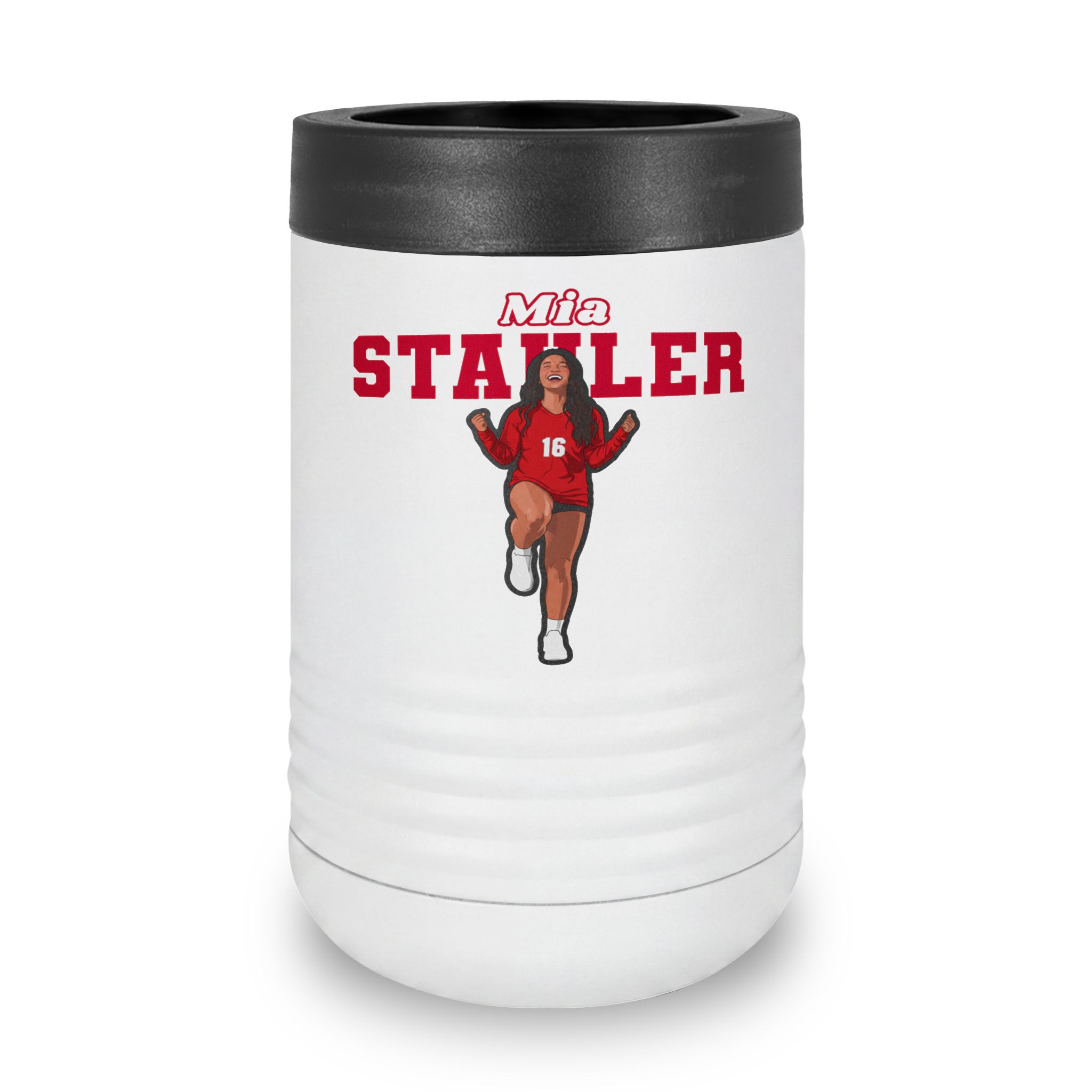 Stainless Can Cooler — character_name_arch in White