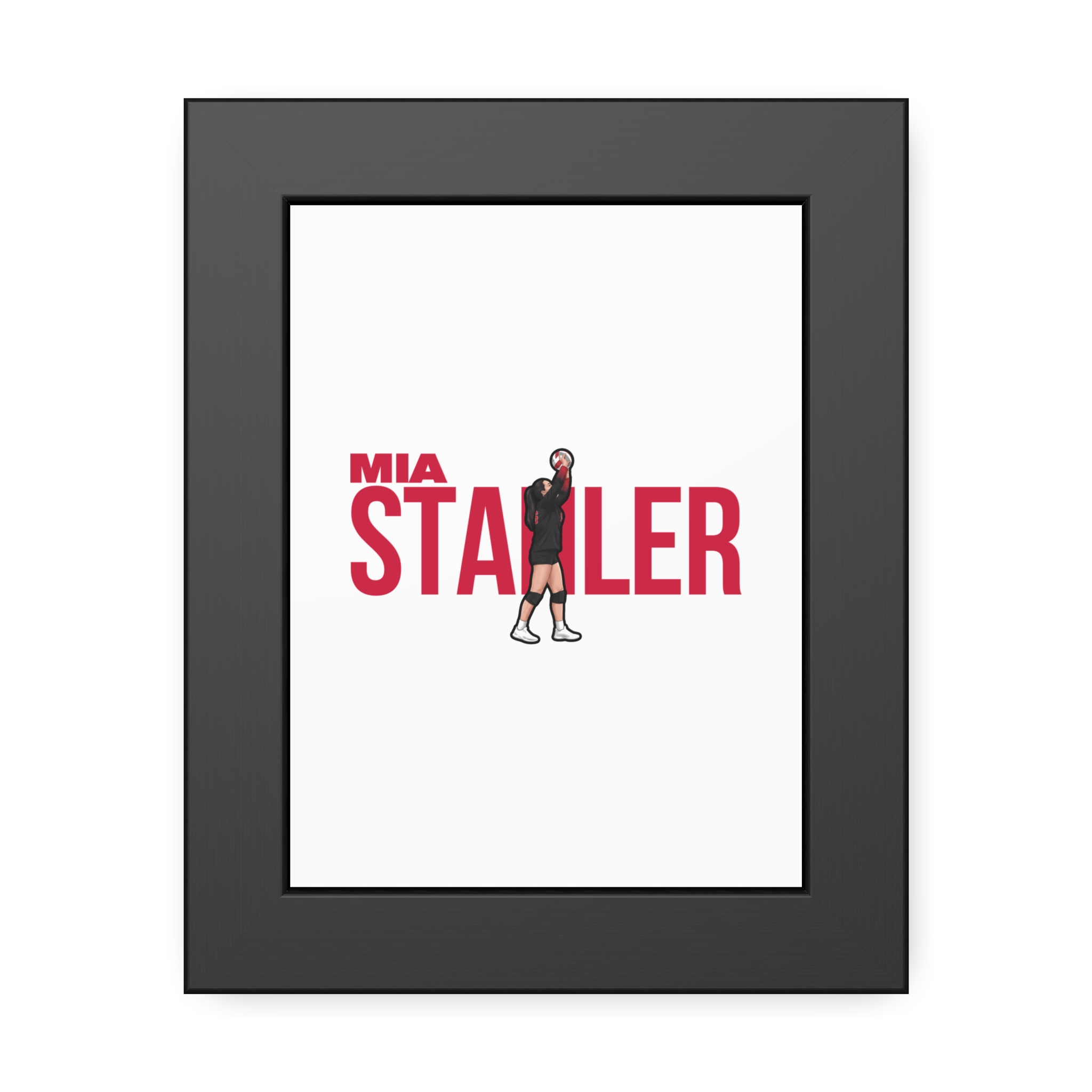 Framed Poster — character_player_name in Black
