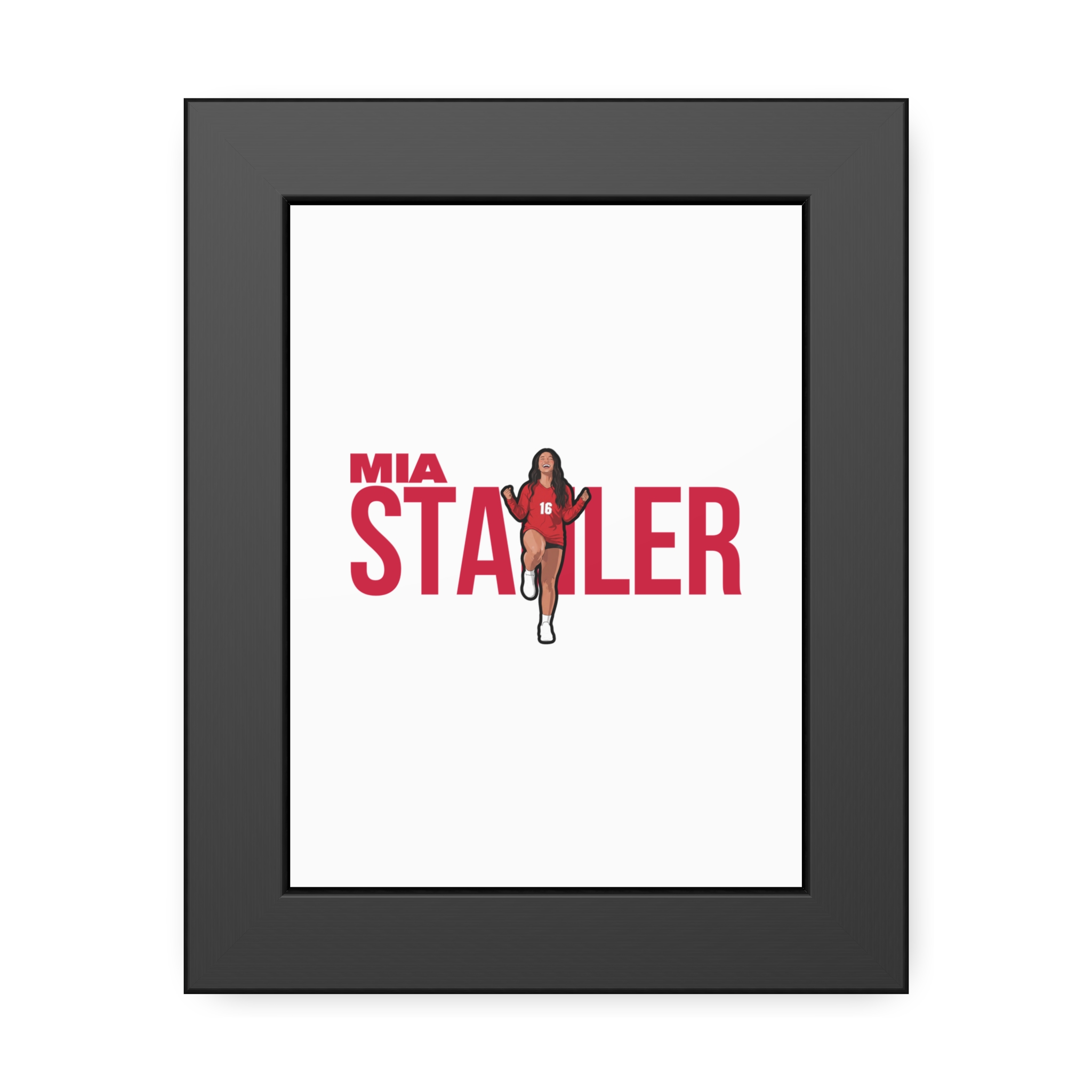 Framed Poster — character_player_name in Black