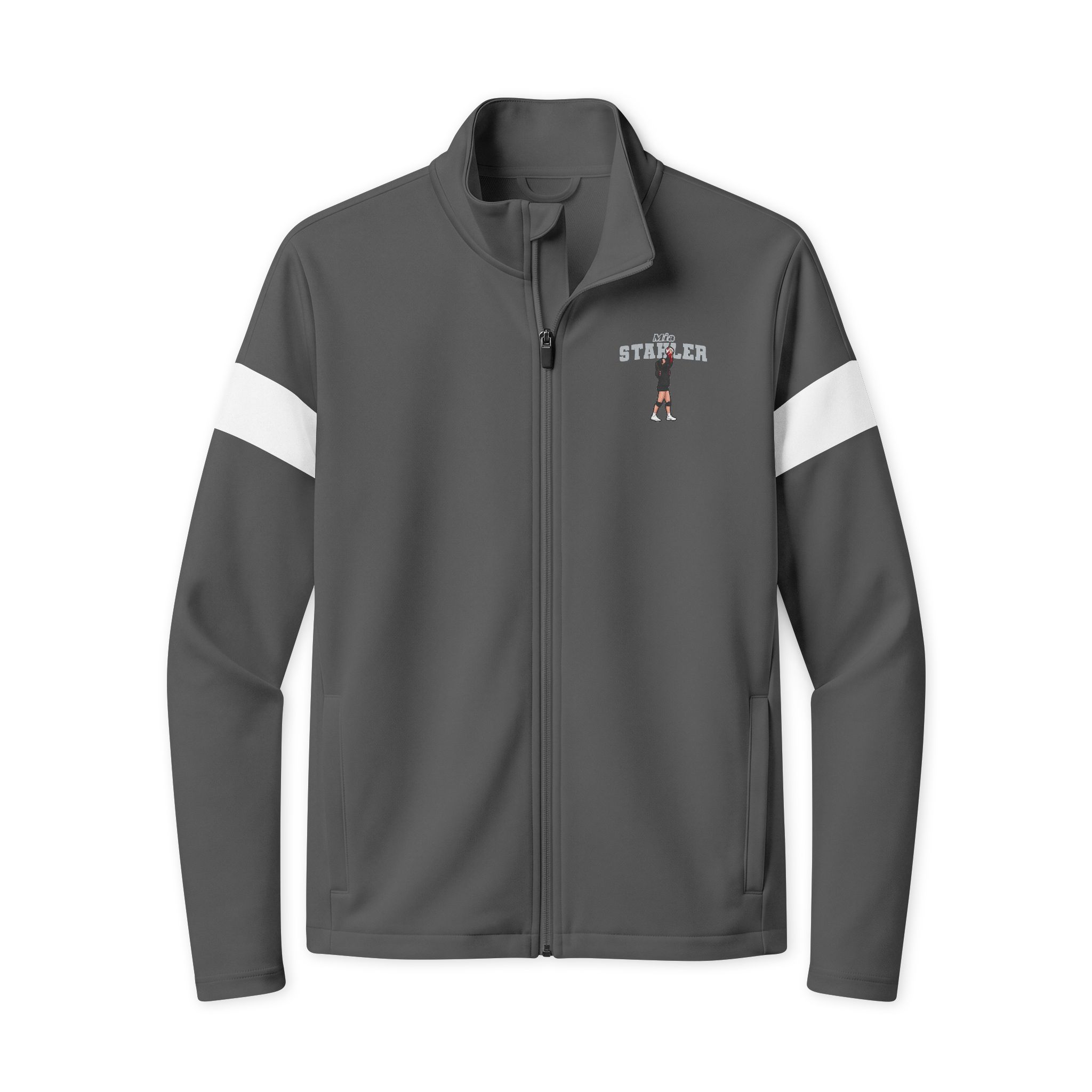 Travel Full-Zip Jacket — character_name_arch in Iron Grey/ White