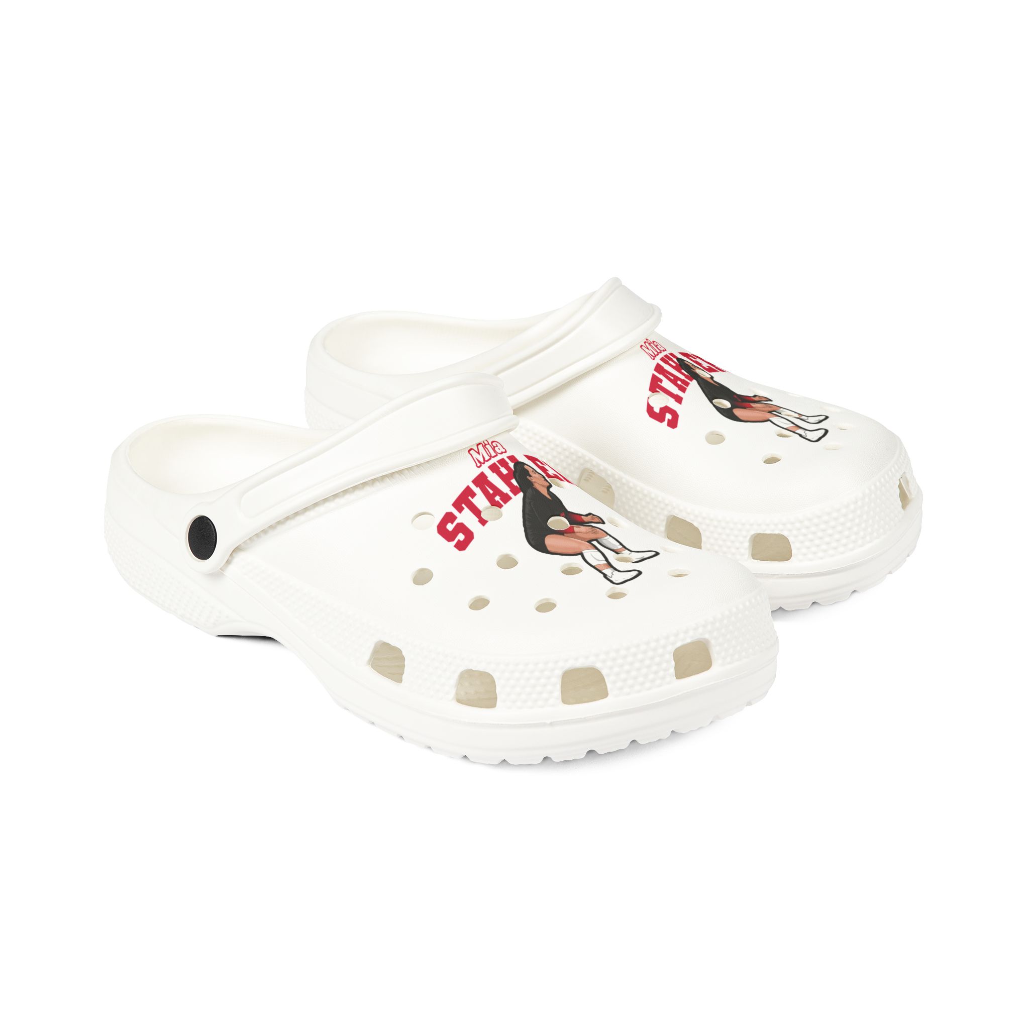 Rubber Clogs — character_name_arch in White