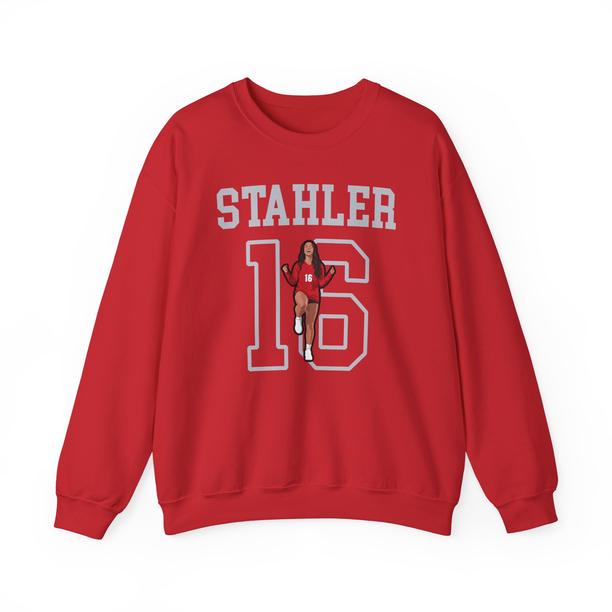 Crewneck Sweatshirt — character_shirsey in Red