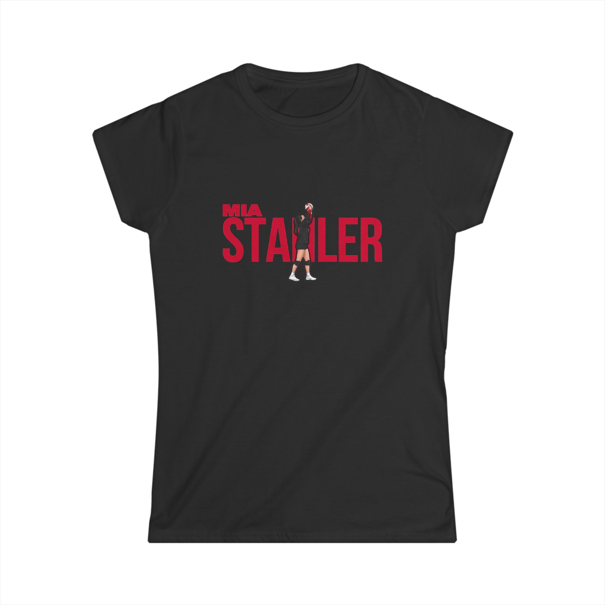 Women's Softstyle Tee — character_player_name in Black