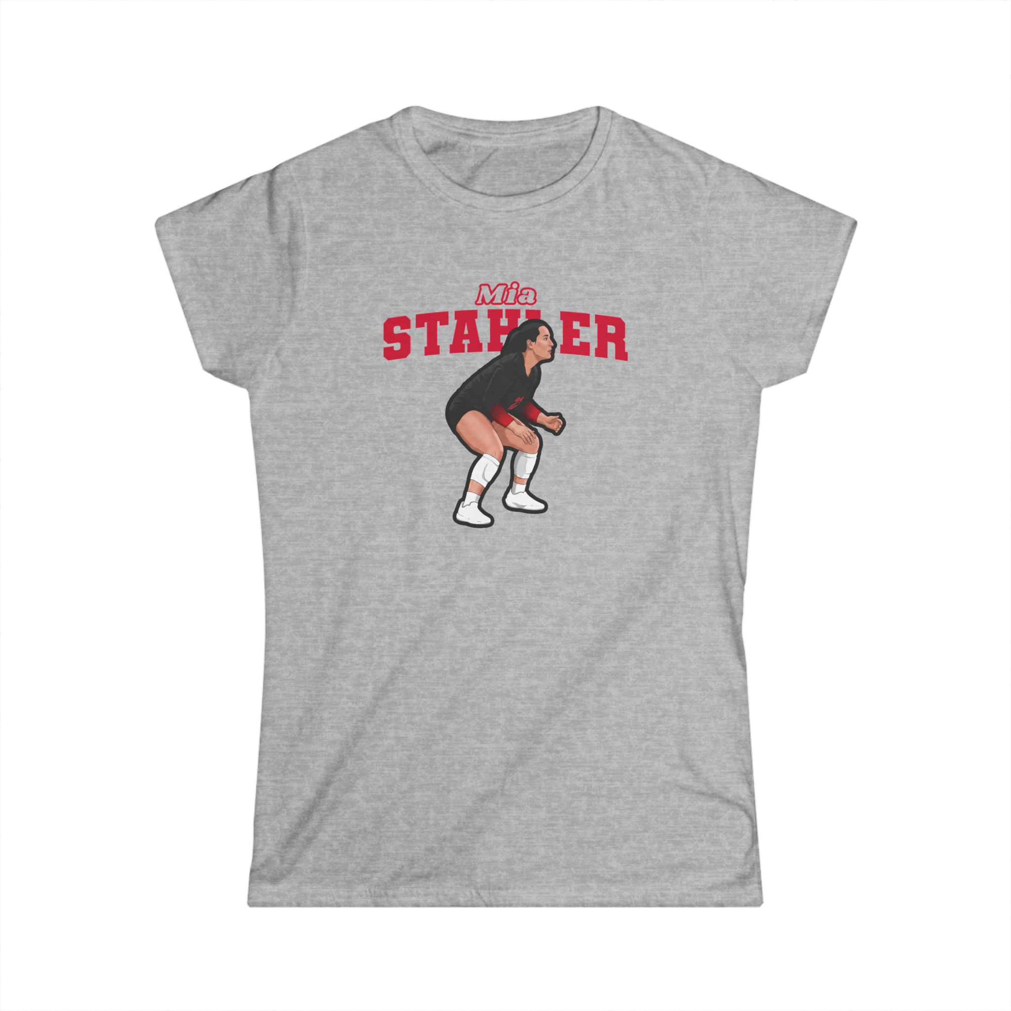 Women's Softstyle Tee — character_name_arch in Grey