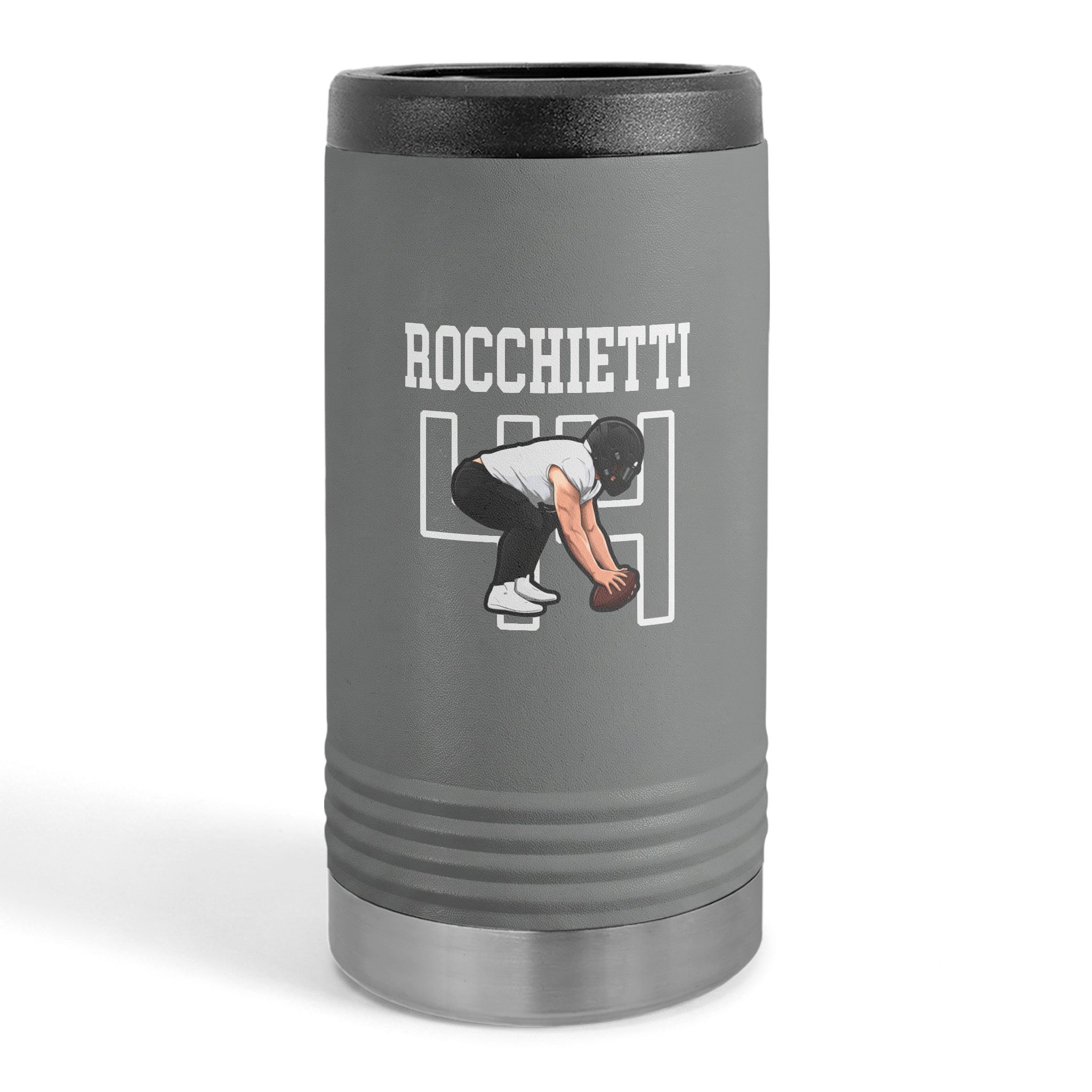 Slim Stainless Can Cooler — character_shirsey in Grey
