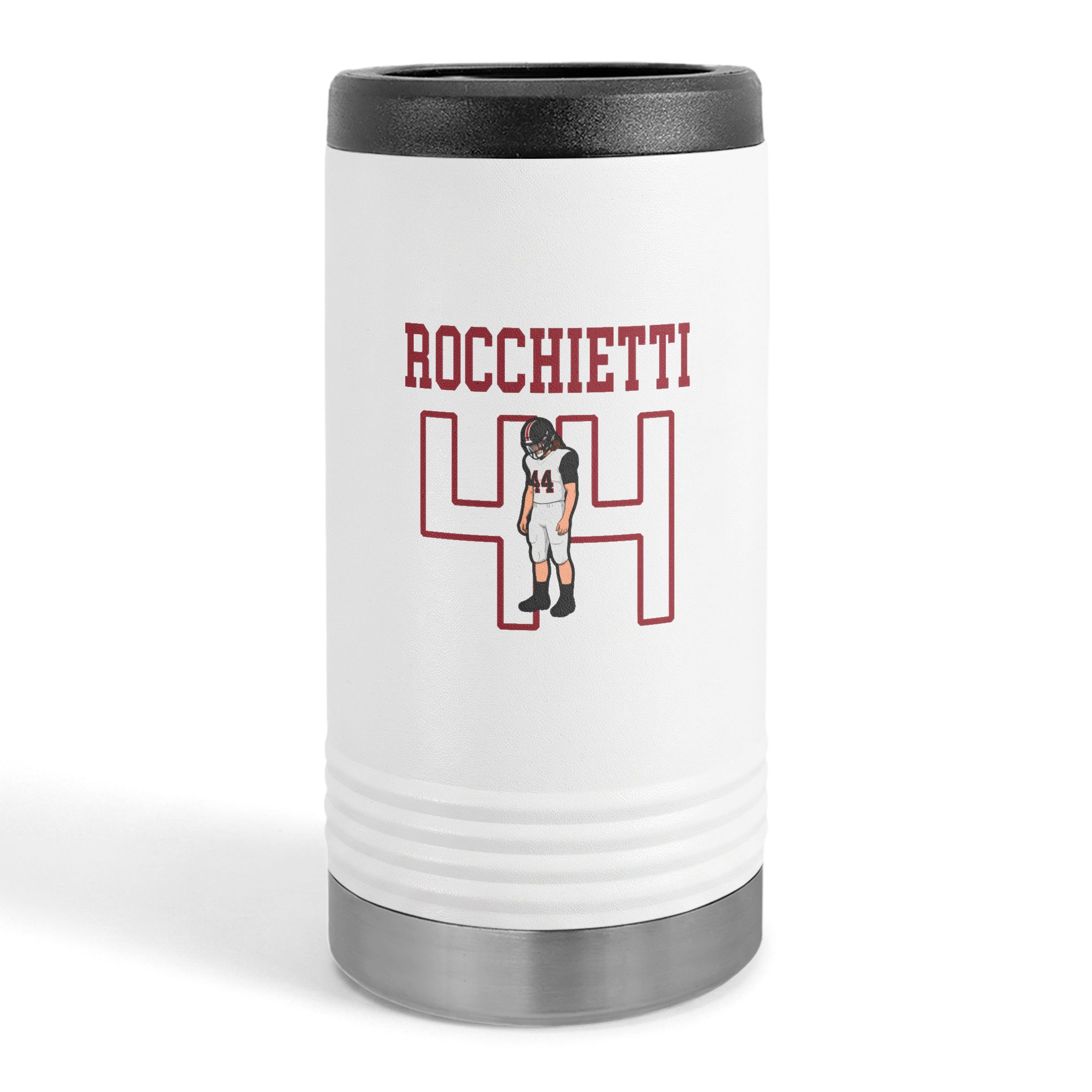 Slim Stainless Can Cooler — character_shirsey in White